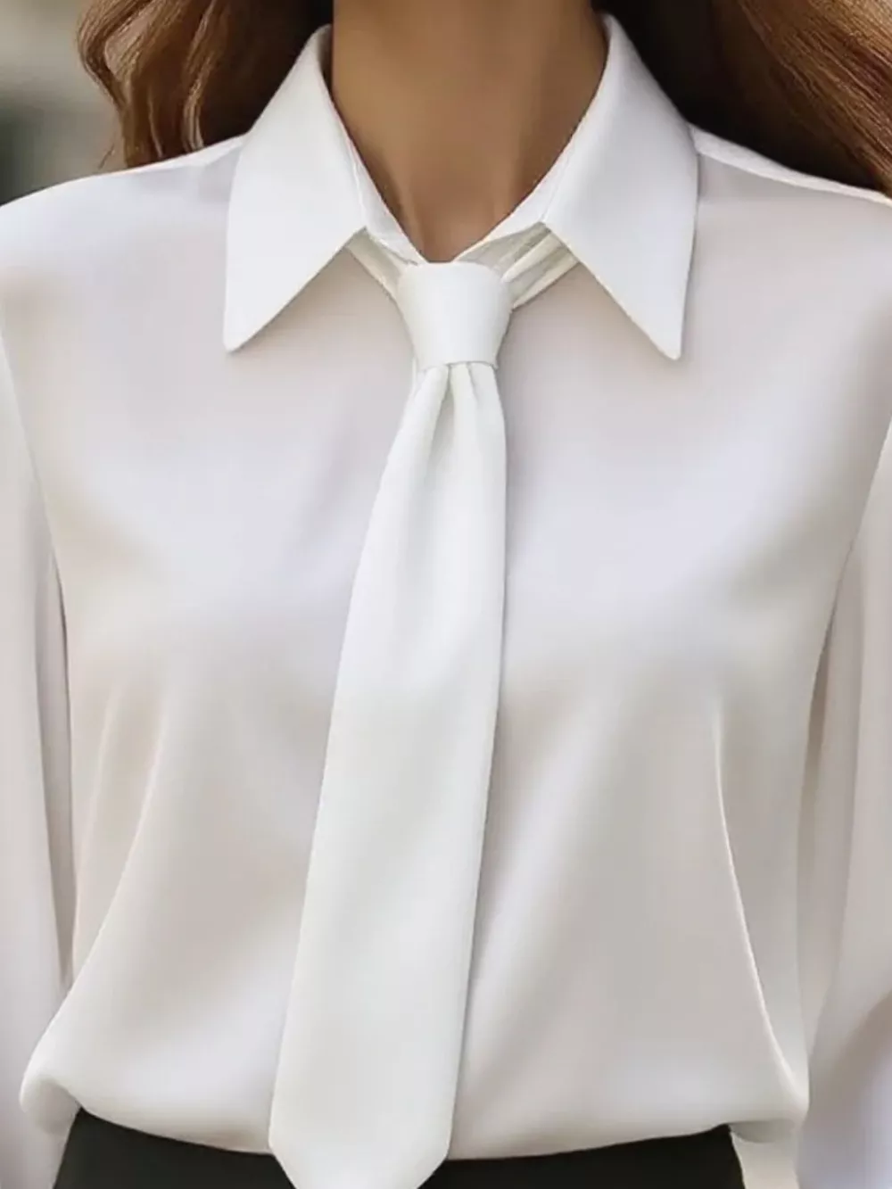 Collared Neck Long Sleeve Blouse, image 3