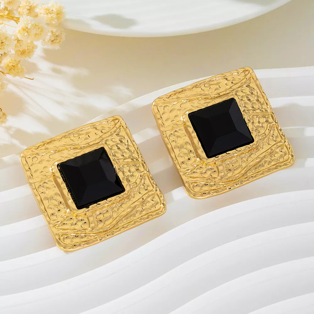18K Gold-Plated Square Earrings