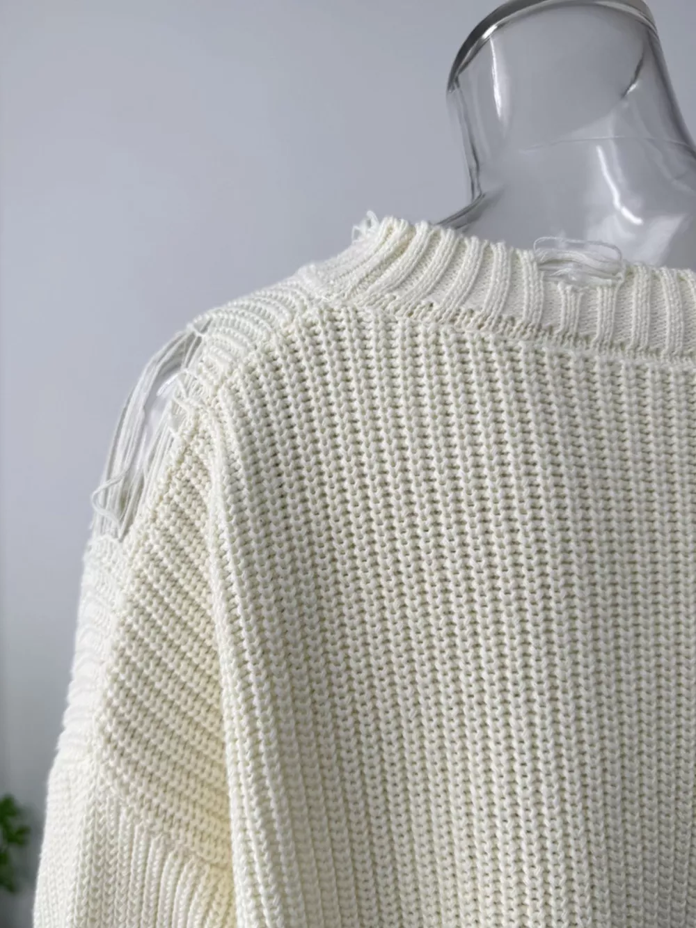 Distressed Long Sleeve Sweater and Skirt Set, image 12