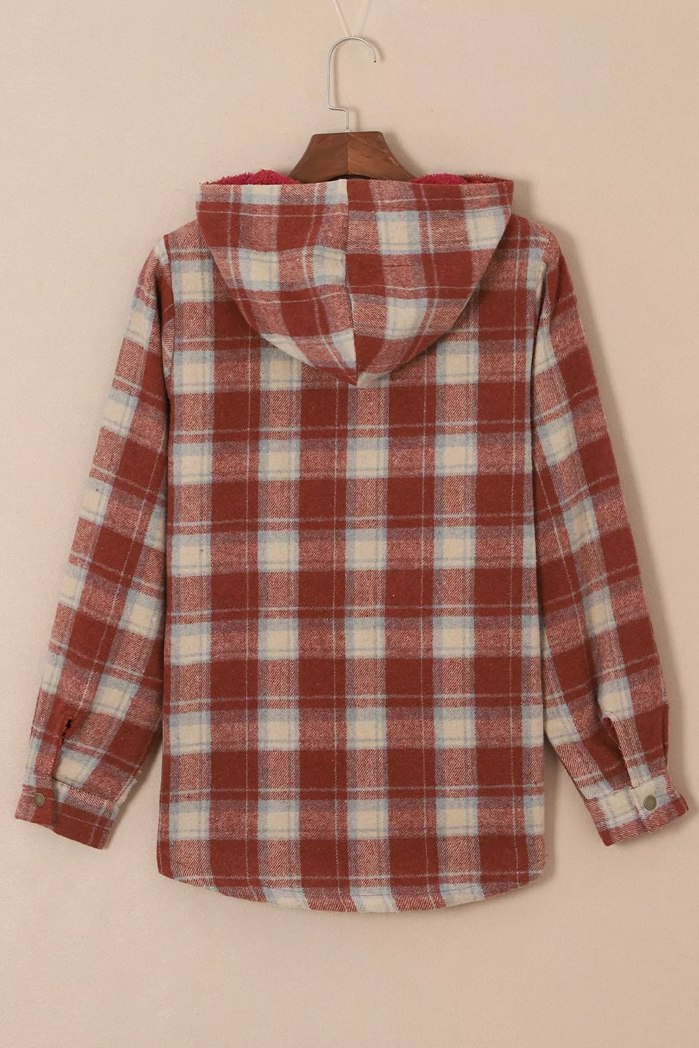 Fleece Lined Plaid Hooded Jacket, image 11