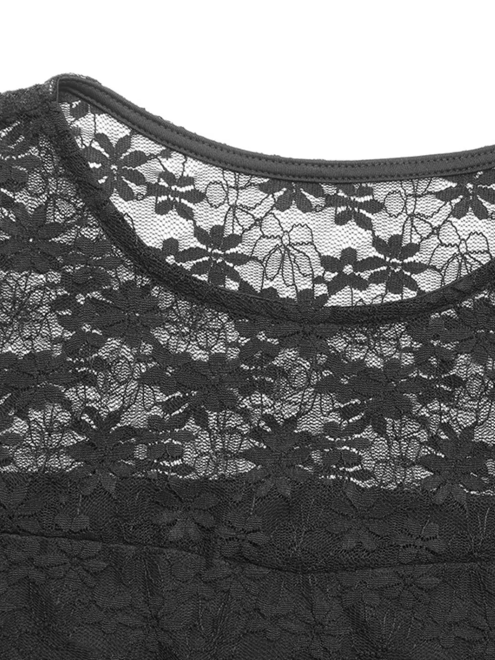 Lace Round Neck Short Sleeve Top, image 8
