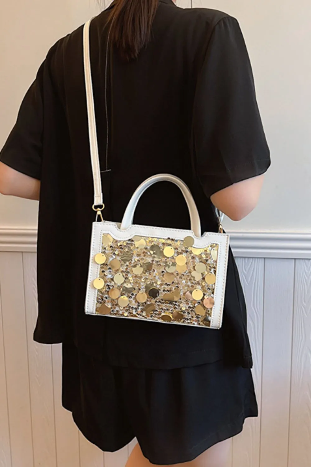 PU Leather Sequin Handbag, image 9