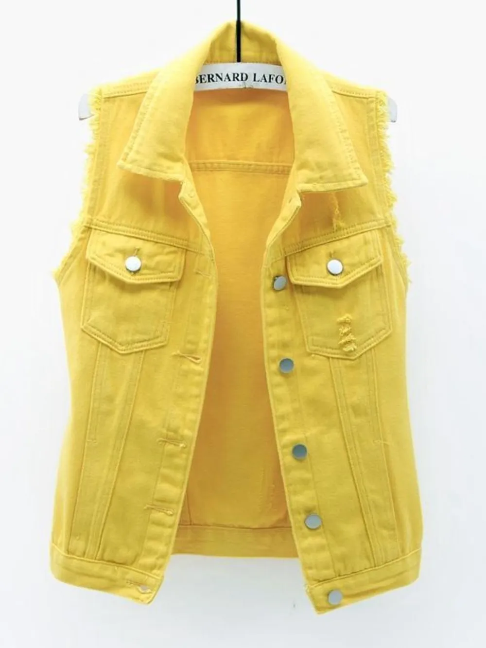 Full Size Sleeveless Frayed Denim Vest Jacket Plus Size, image 14