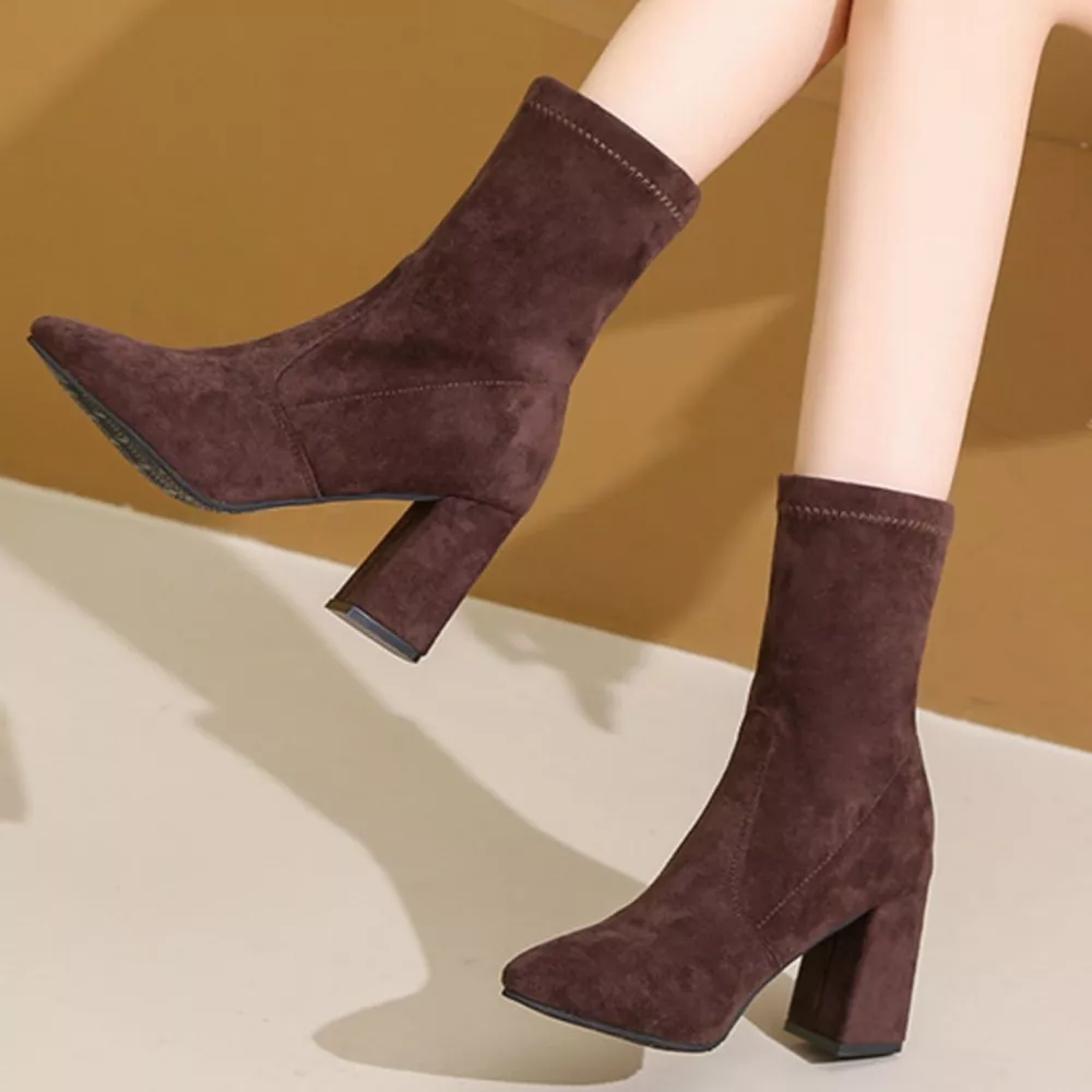 Point Toe Block Heels Boots, image 7