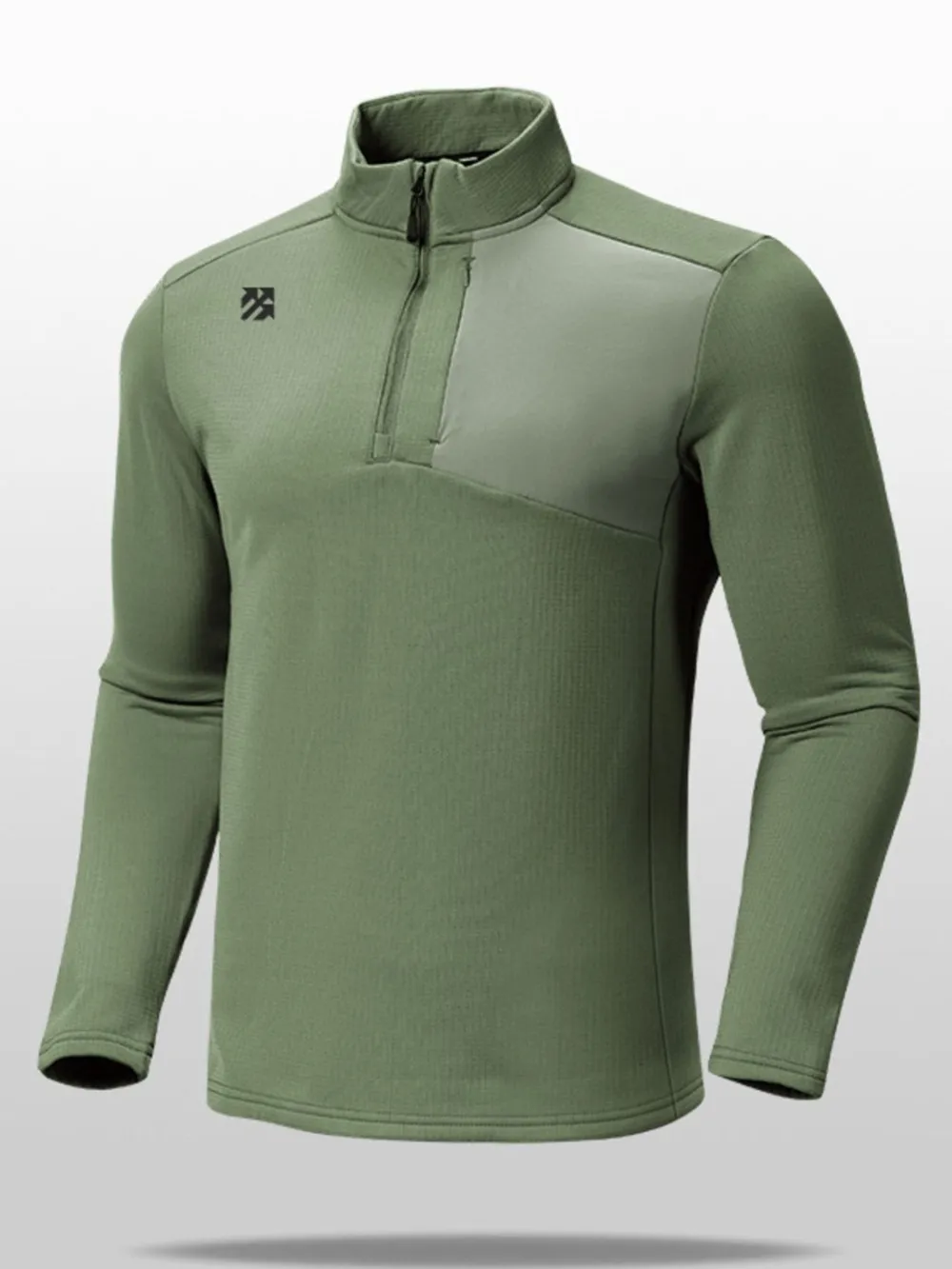 Men's Plus Size Quarter Zip Long Sleeve Top, image 3