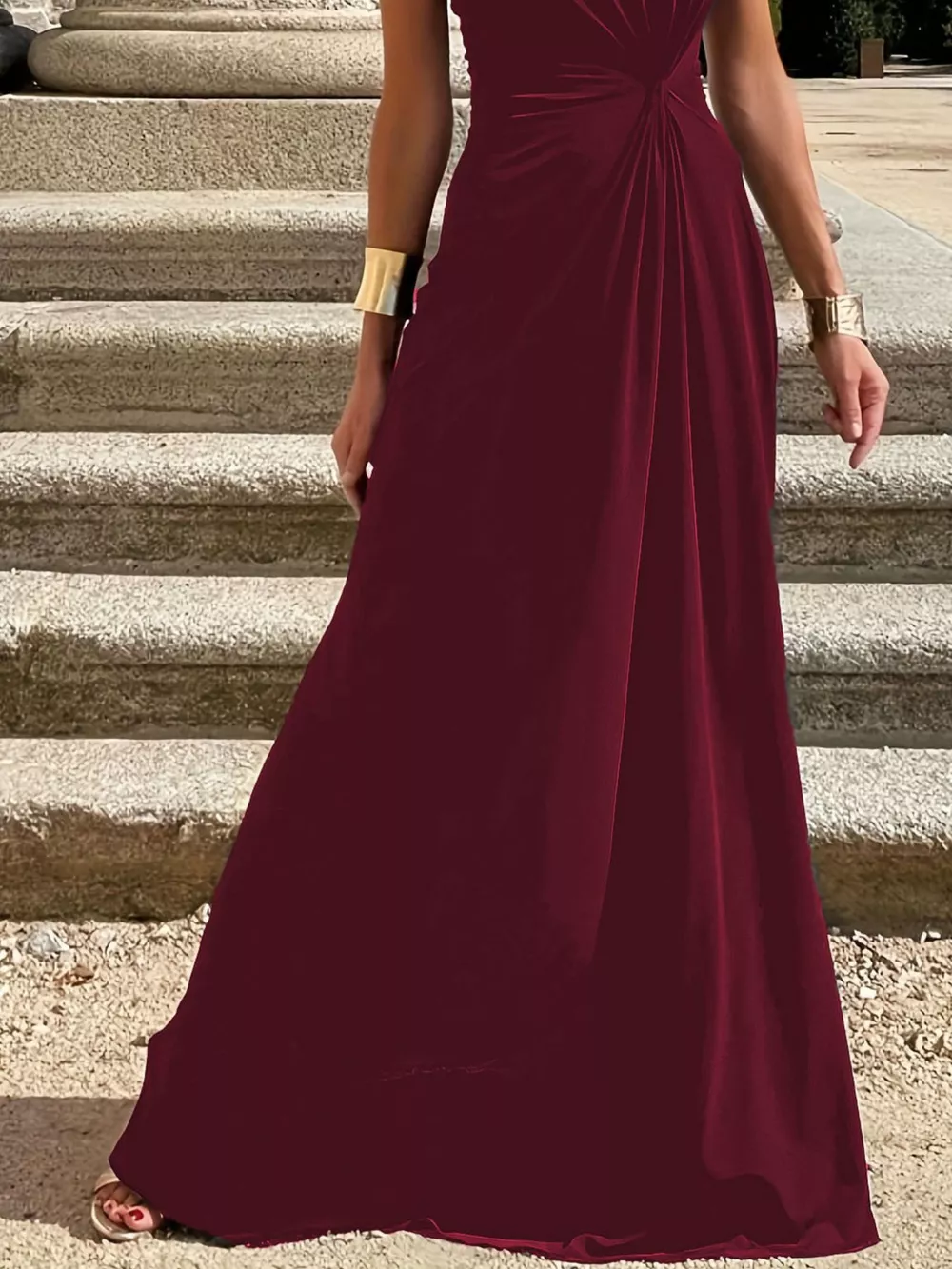 Twisted Round Neck Sleeveless Maxi Dress, image 11