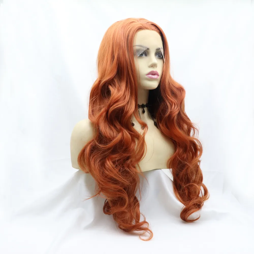 13*3" Lace Front Wigs Synthetic Long Wavy 24" 130% Density, image 4