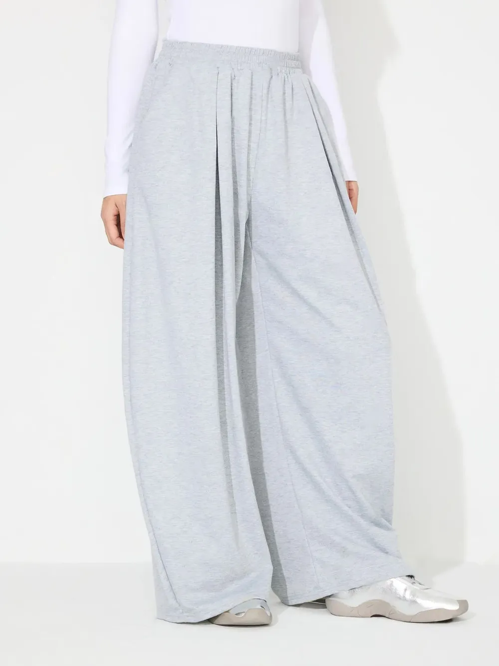 Elastic Waist Wide Leg Pants with Pockets, image 6