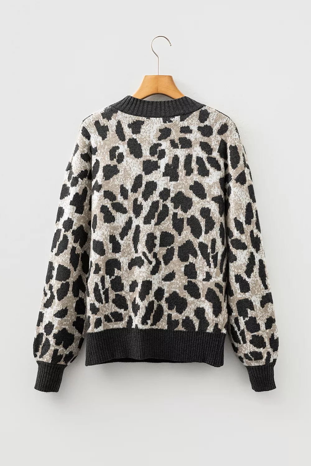 Leopard Drop Shoulder Baggy Sweater, image 9