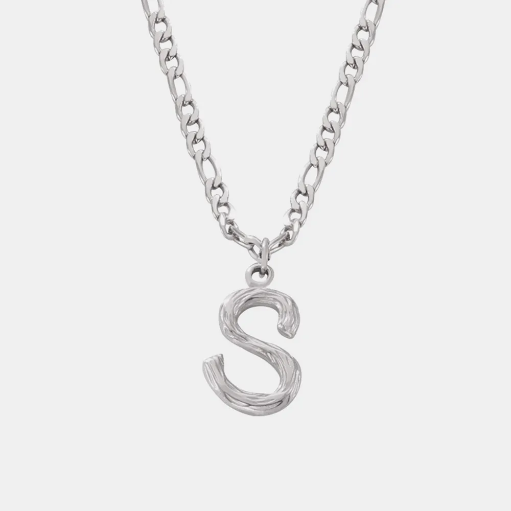 Titanium Steel Letter Pendant Necklace, image 8