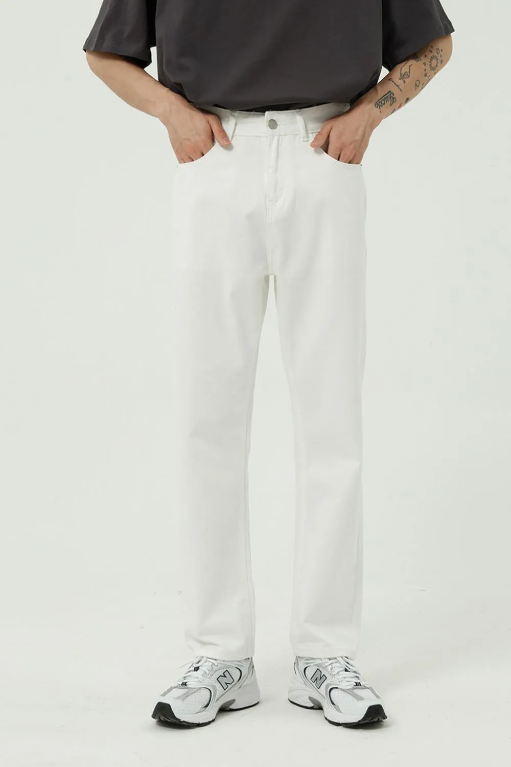 Straight Leg Jeans with Pockets, image 2