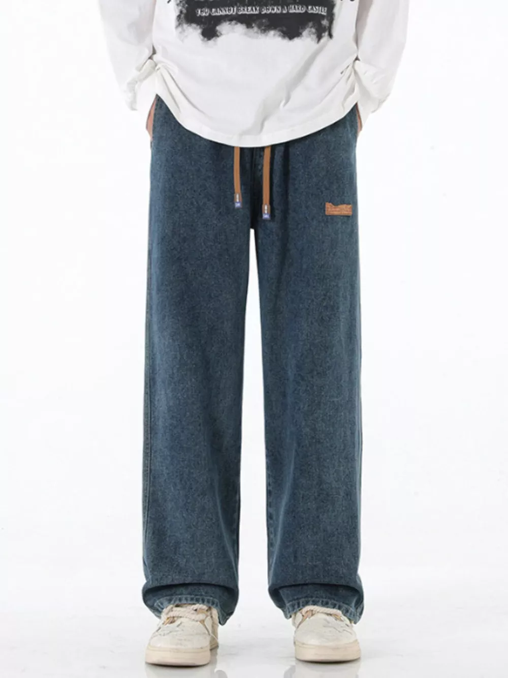 Men's Full Size Wide Leg Drawstring Jeans, image 6