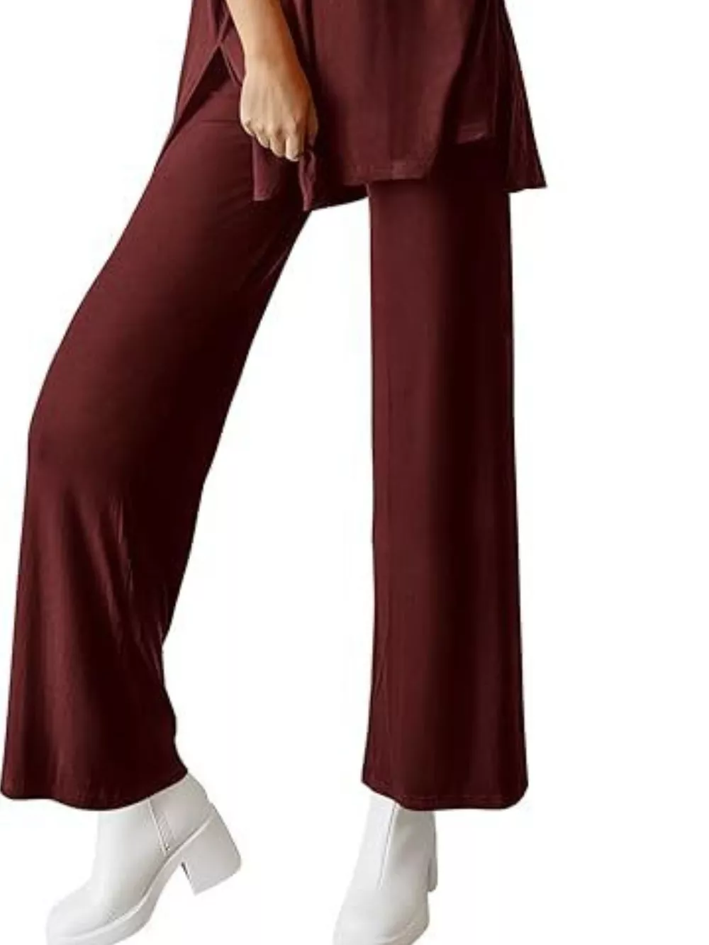Relaxed Fit Round Neck Top and Pants Two-Piece Set, image 28