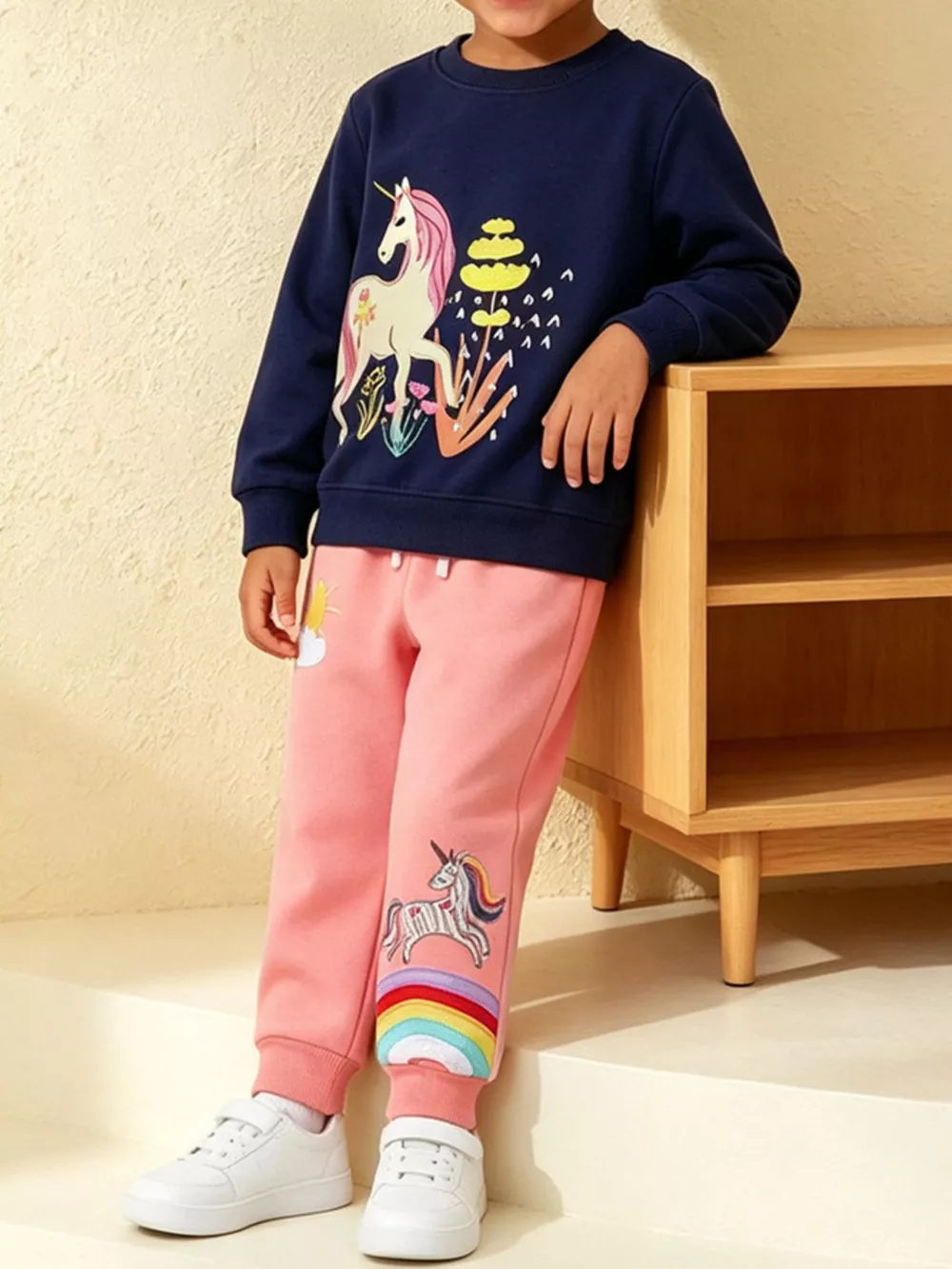 Children's Unicorn Graphic Sweatshirt and Joggers Set, image 2