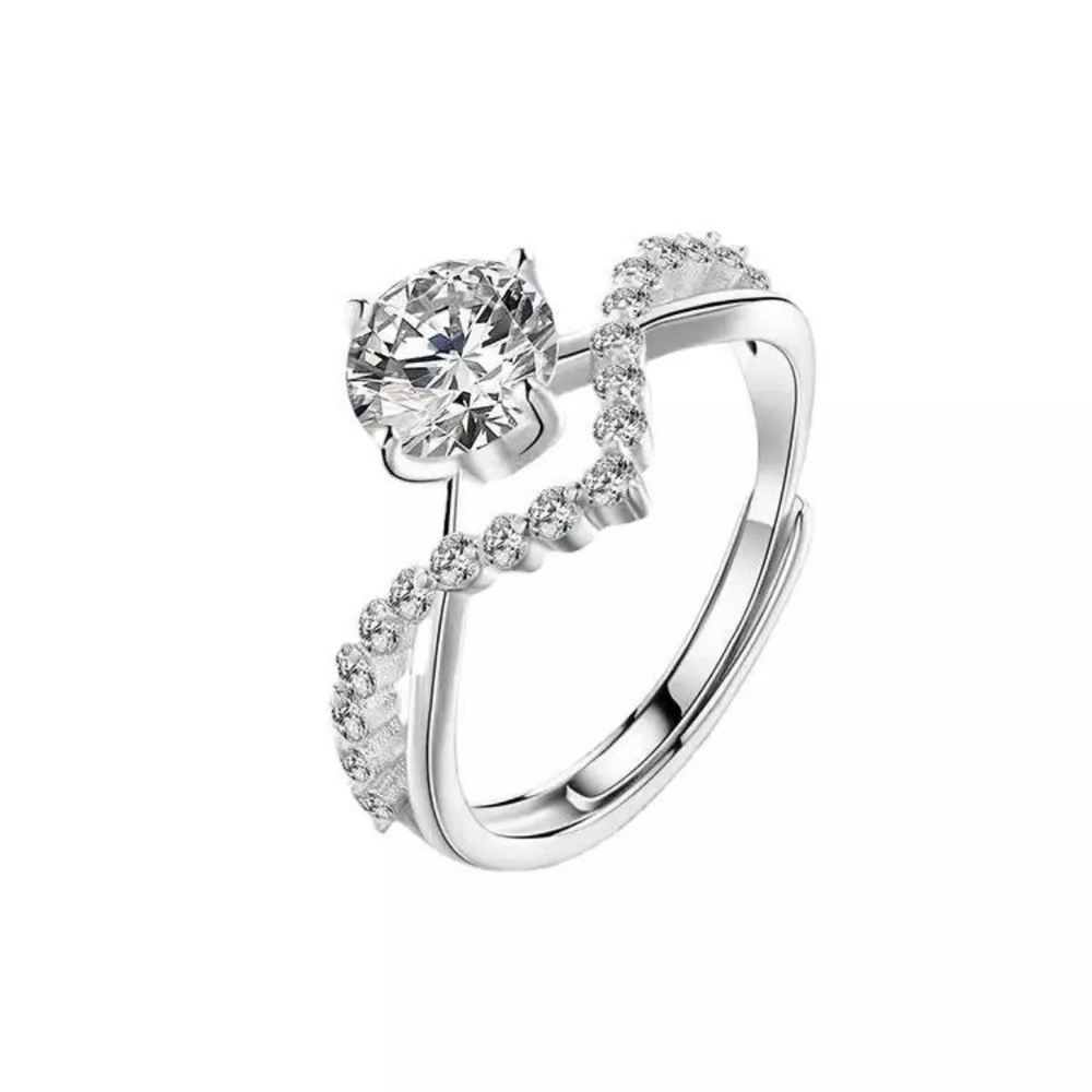 1 Carat Moissanite 925 Sterling Silver Ring, image 5
