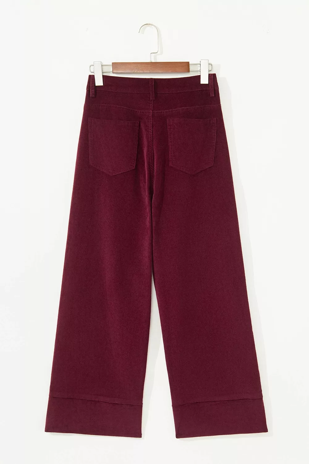 Corduroy Solid Color High Waist Wide Leg Pants, image 7