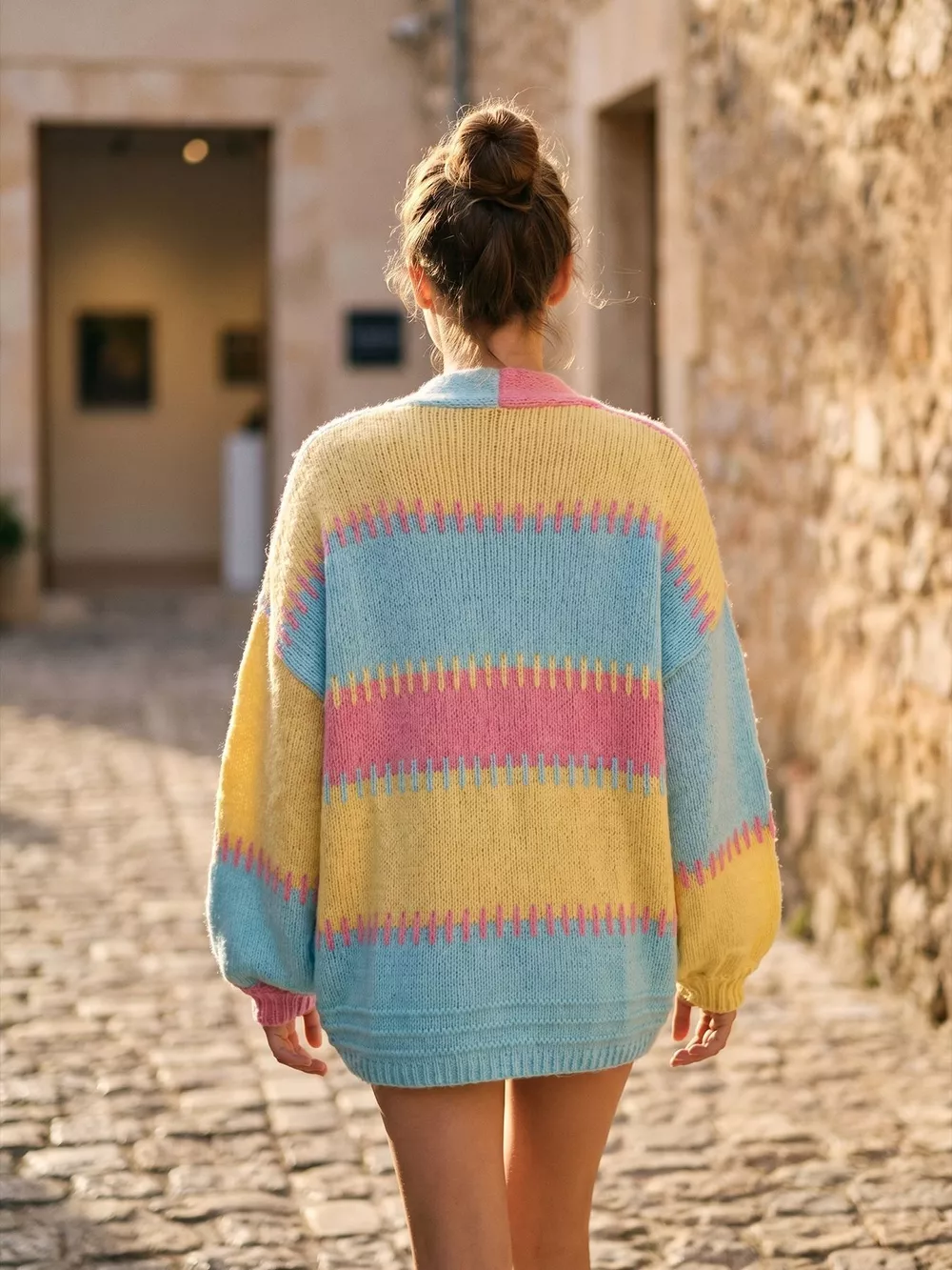 Color-Block V-Neck Cardigan, image 14