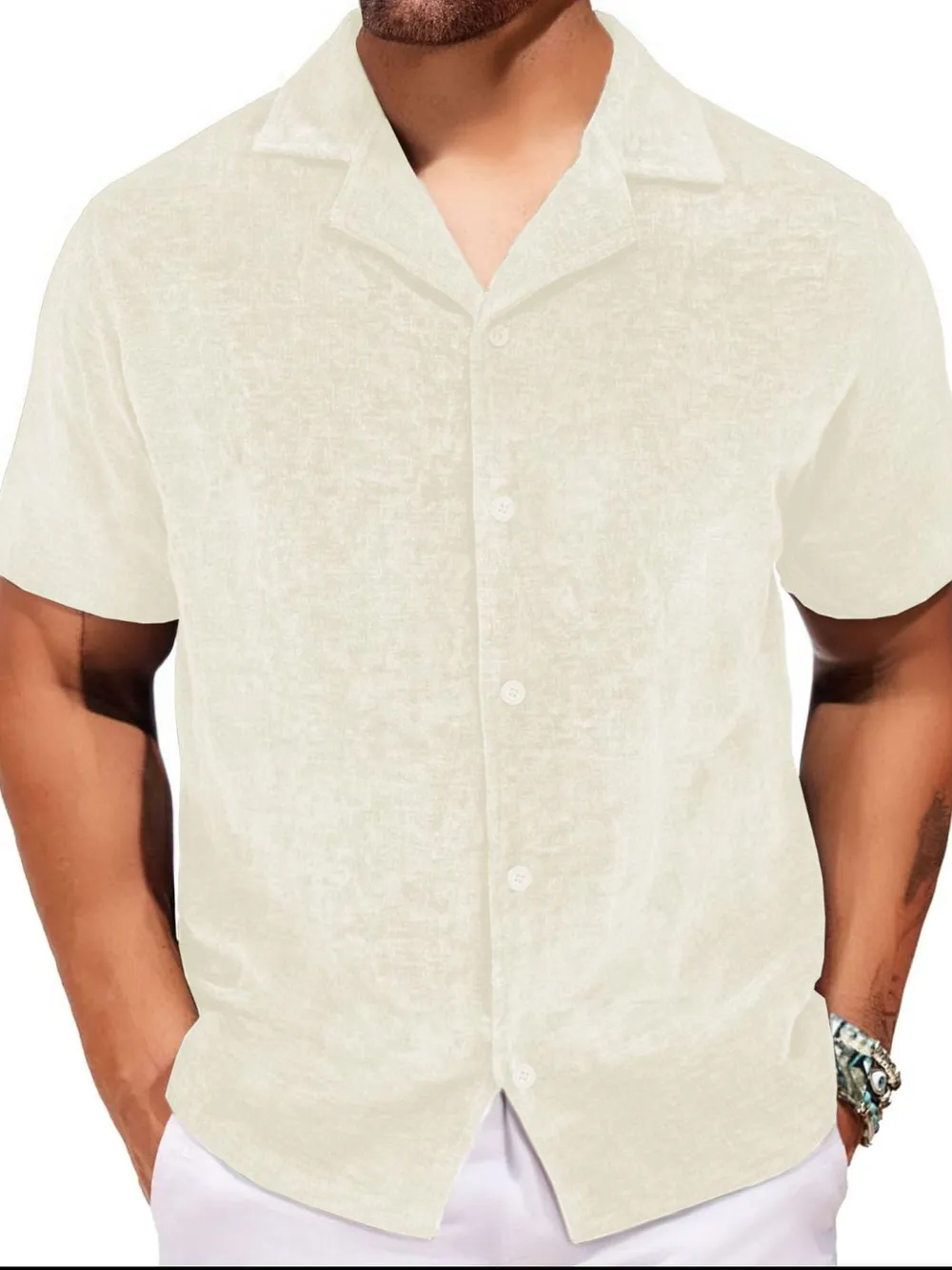 Men's Plus Size Button Down Short Sleeve Shirt, image 4