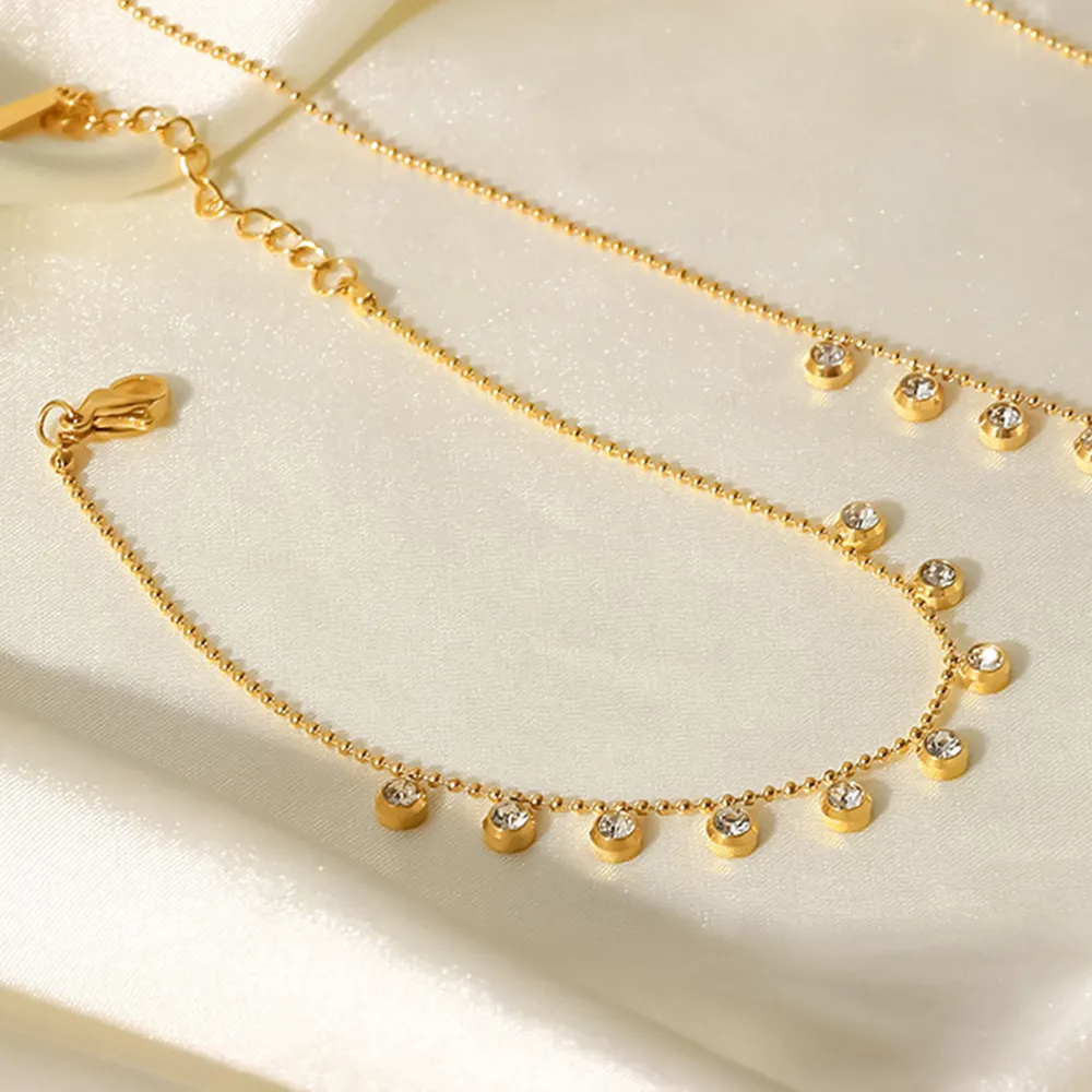 Zircon 18K Gold-Plated Stainless Steel Bracelet, image 4