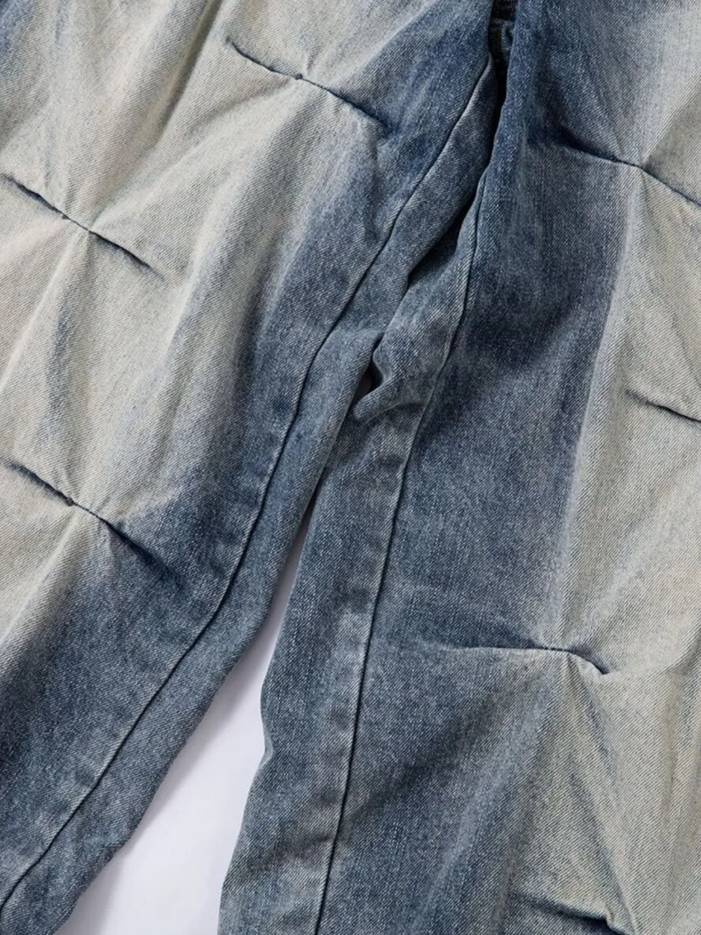 Men's Ruched Wide Leg Jeans, image 9