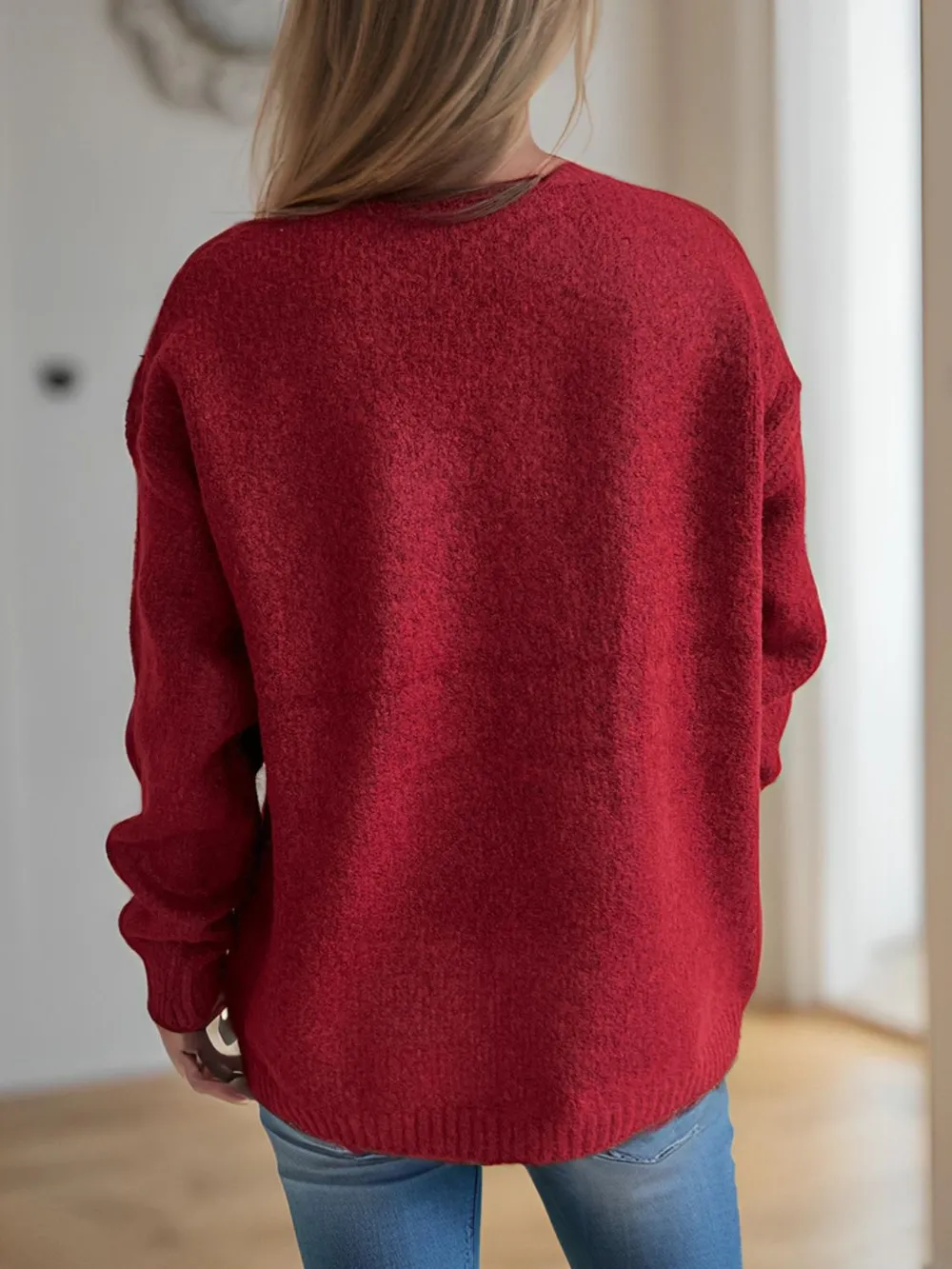 Cherry Round Neck Long Sleeve Sweater, image 13