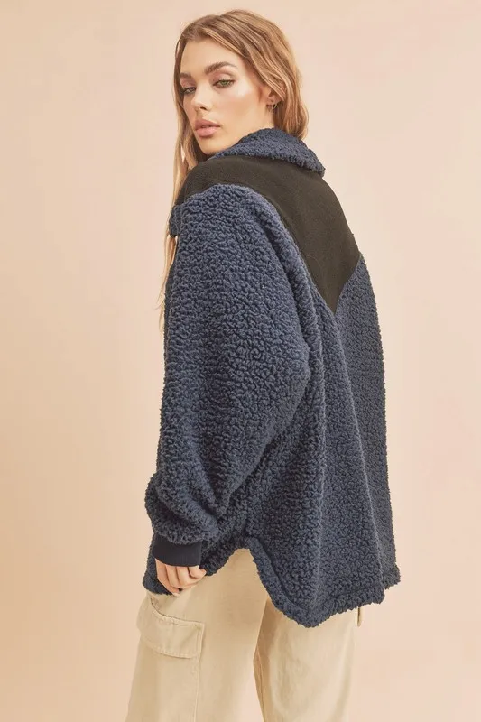 Two Tone Half Zip Fleece Sweatshirt, image 6