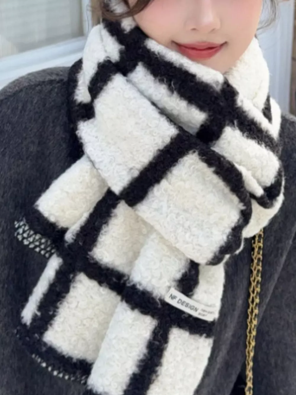Plaid Pattern Winter Scarf, image 3