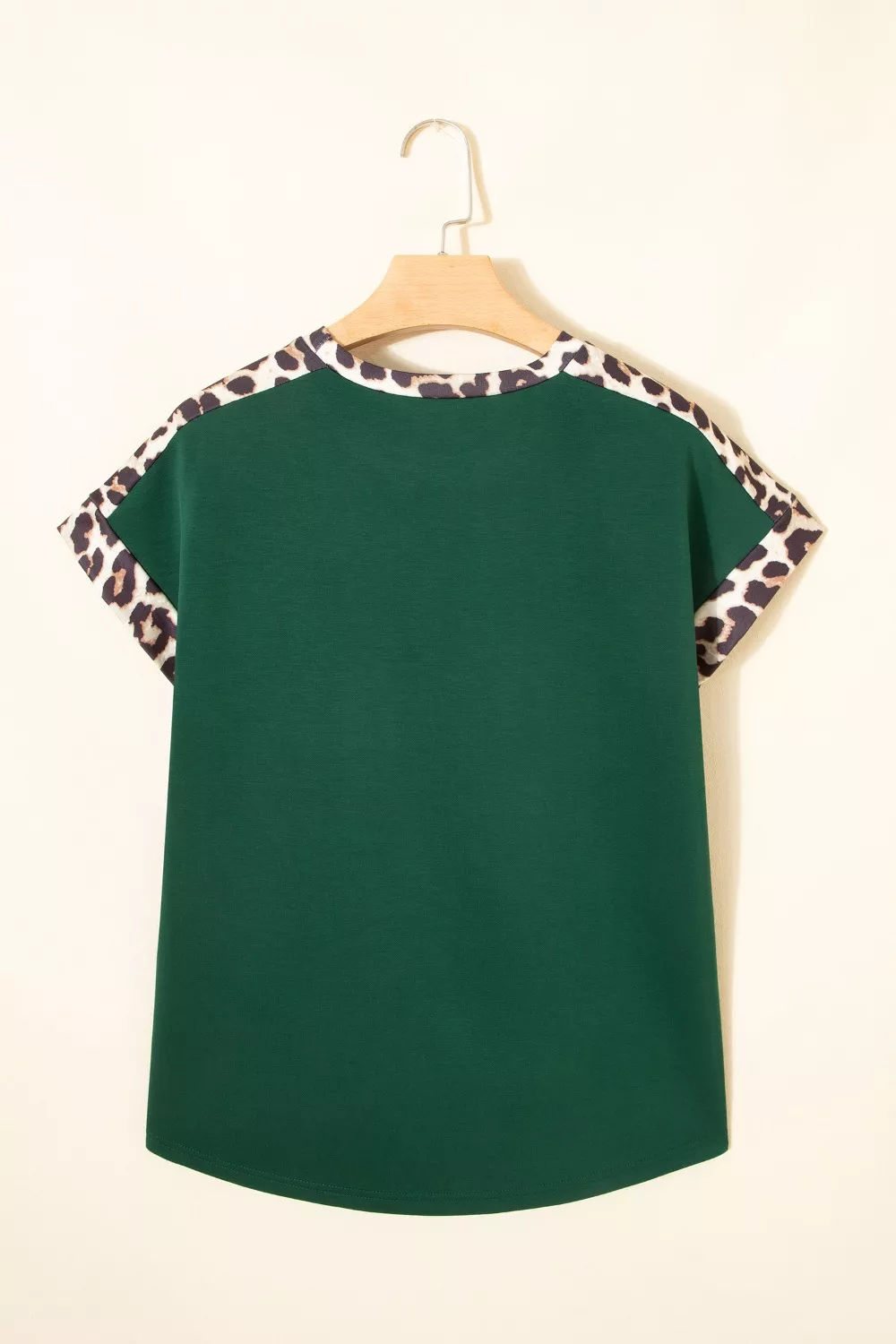 Leopard Trim Short Sleeve Relaxed Fit T-Shirt, image 6