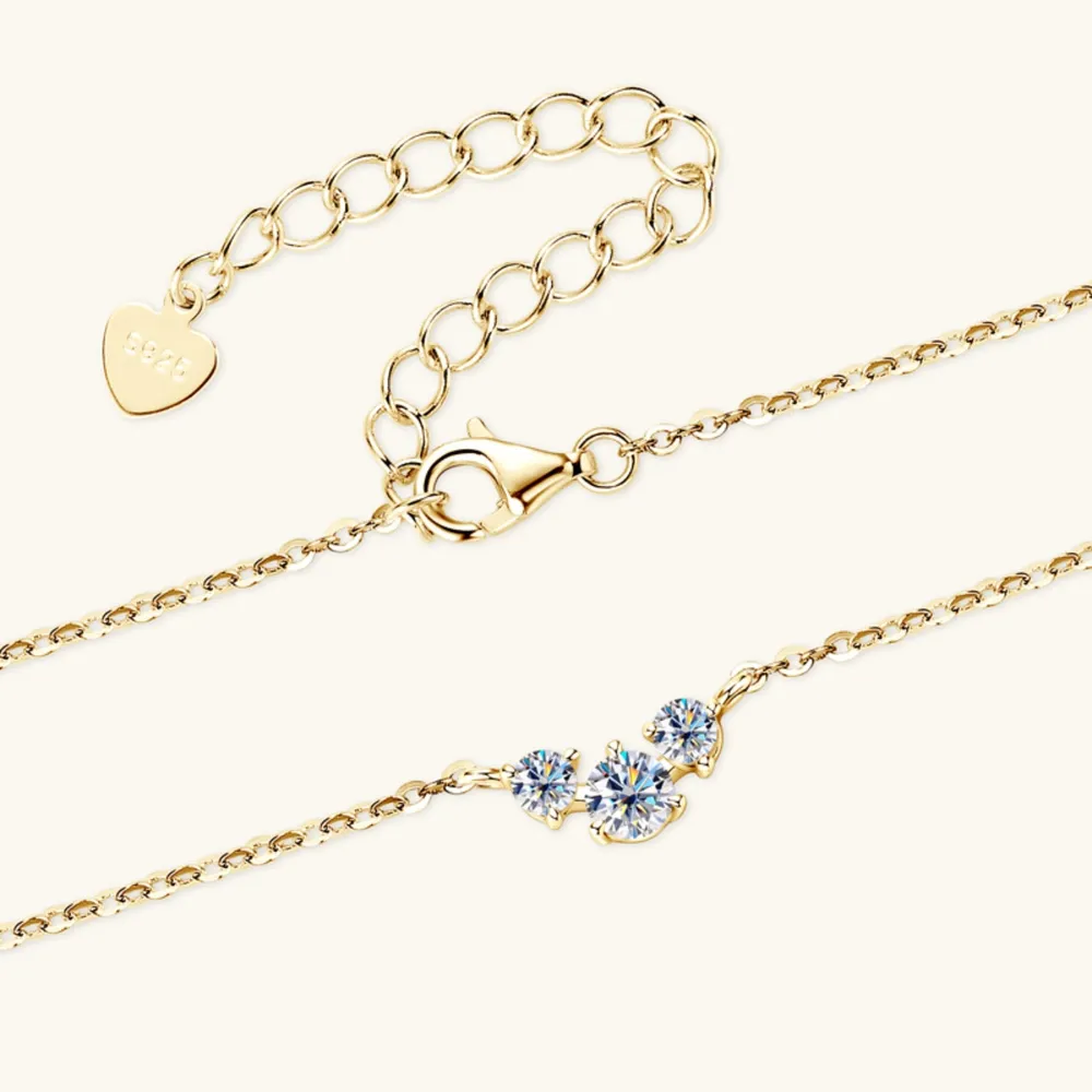 925 Sterling Silver Inlaid Moissanite Necklace, image 2
