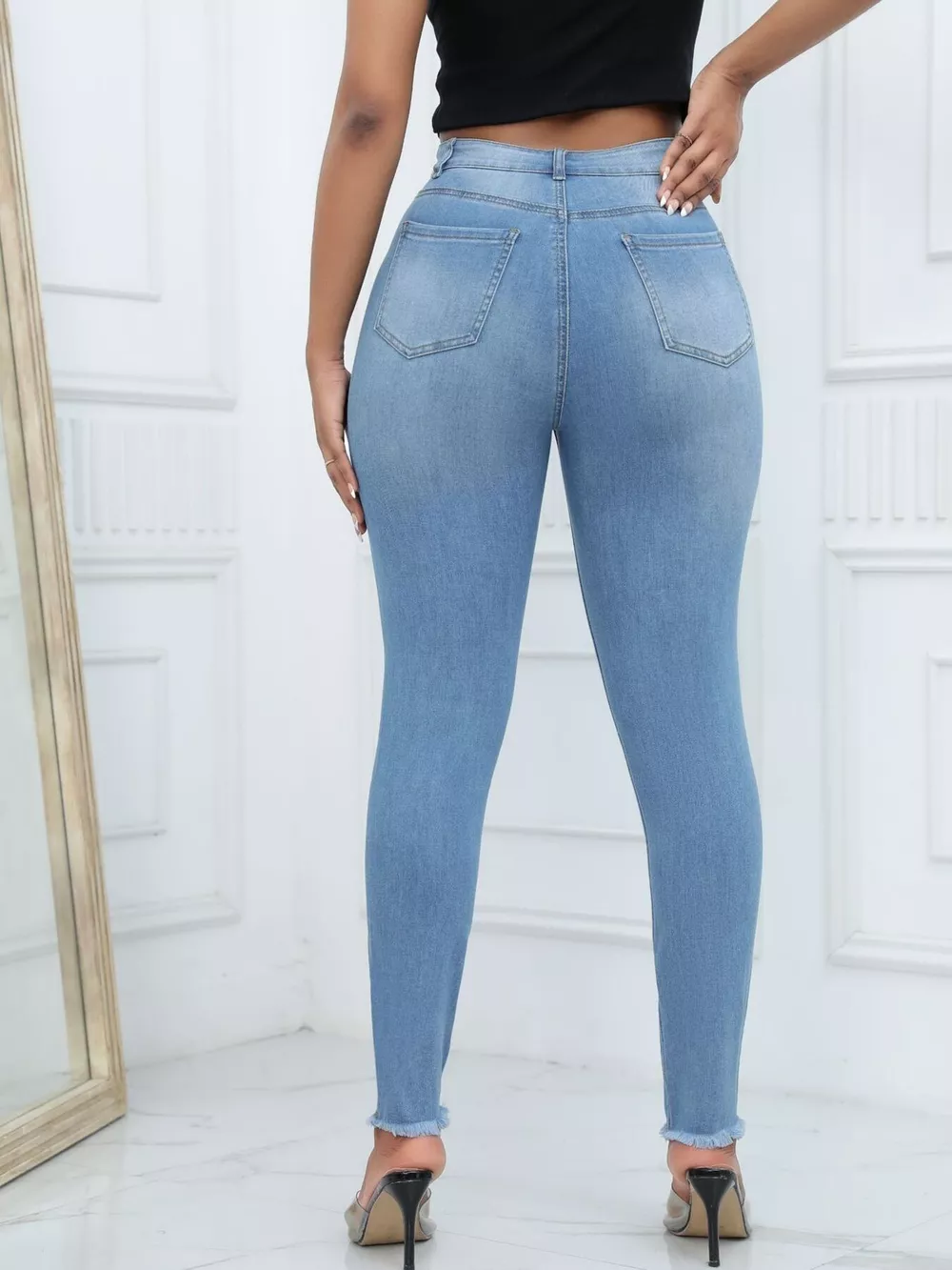 Distressed High-Waisted Jeans, image 12