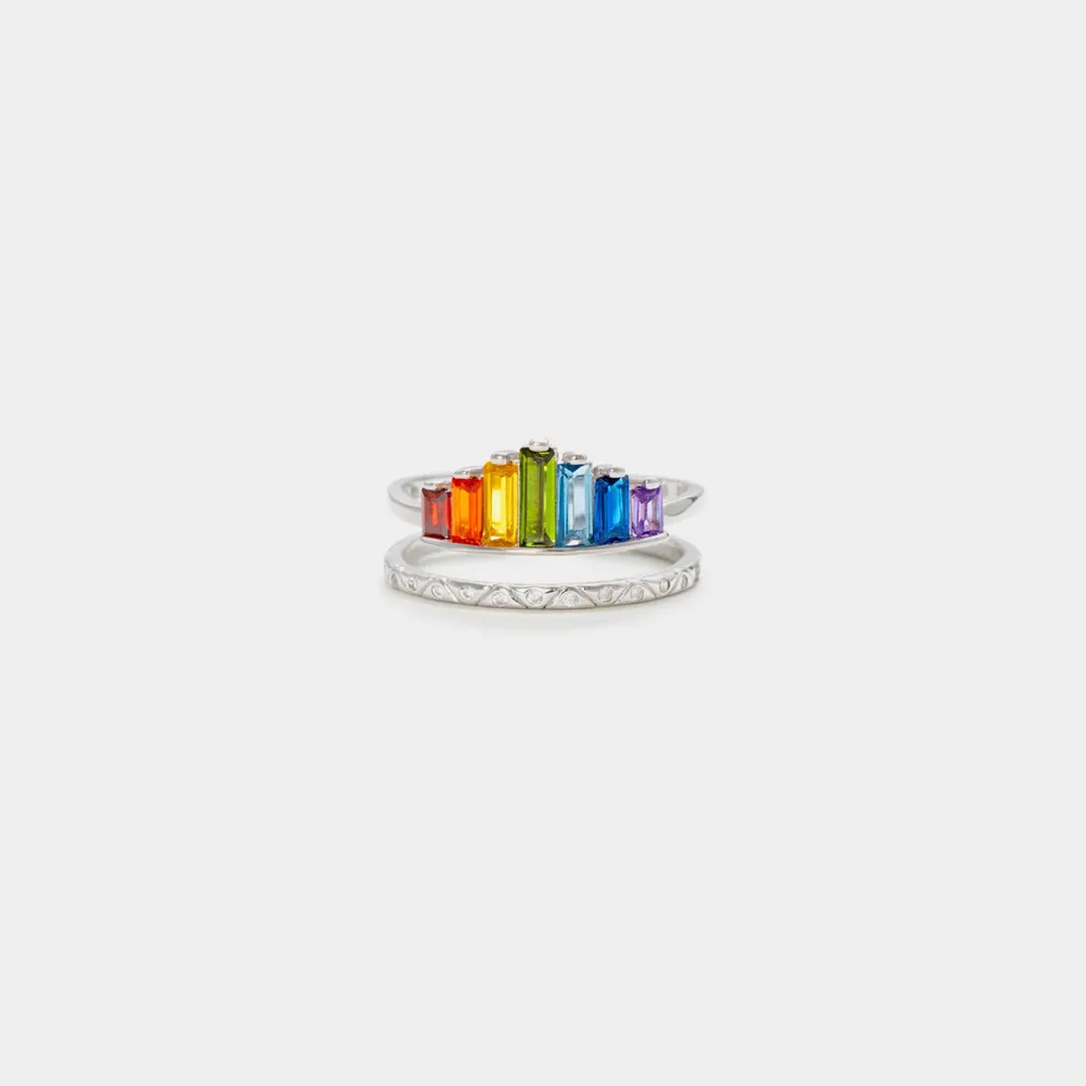 Zircon 925 Sterling Silver Double-Layered Ring, image 11