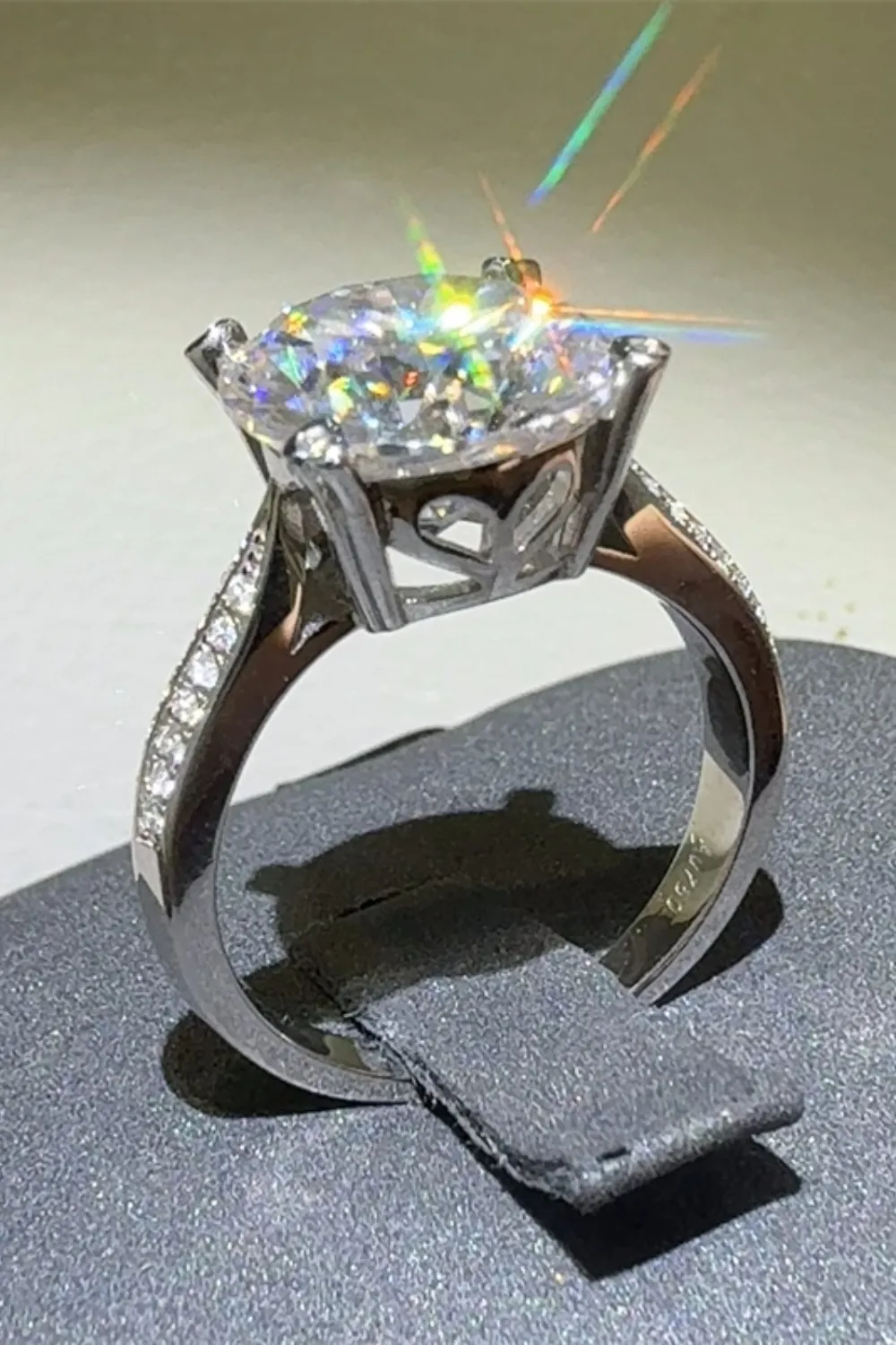 5 Carat Moissanite 925 Sterling Silver Ring, image 4