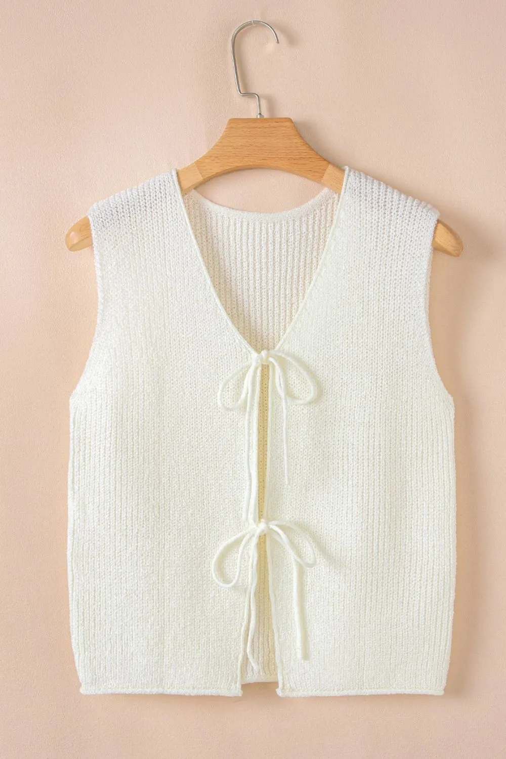 Double Tie V Neck Sweater Vest, image 23