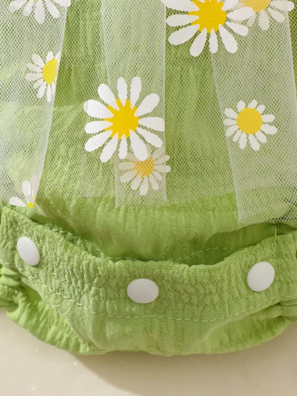 Children's Daisy Embroidered Sleeveless Bodysuit Dress, image 3