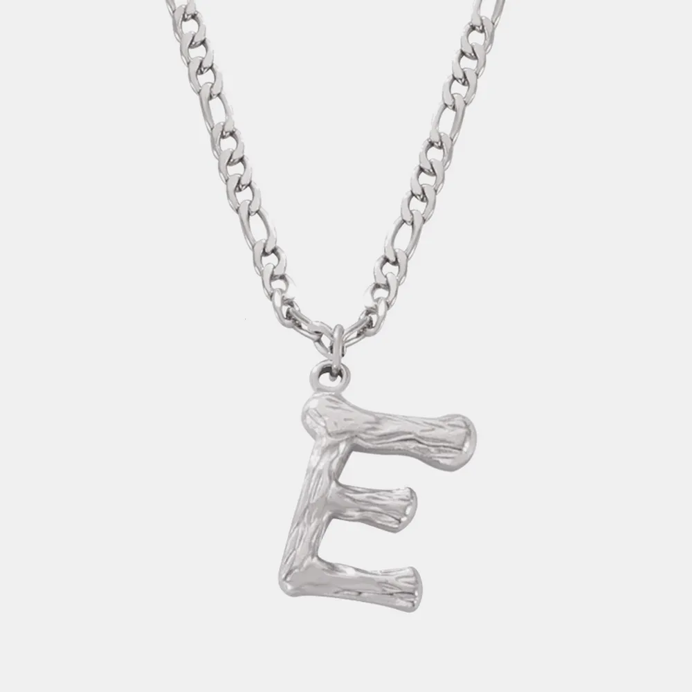 Titanium Steel Letter Pendant Necklace, image 5