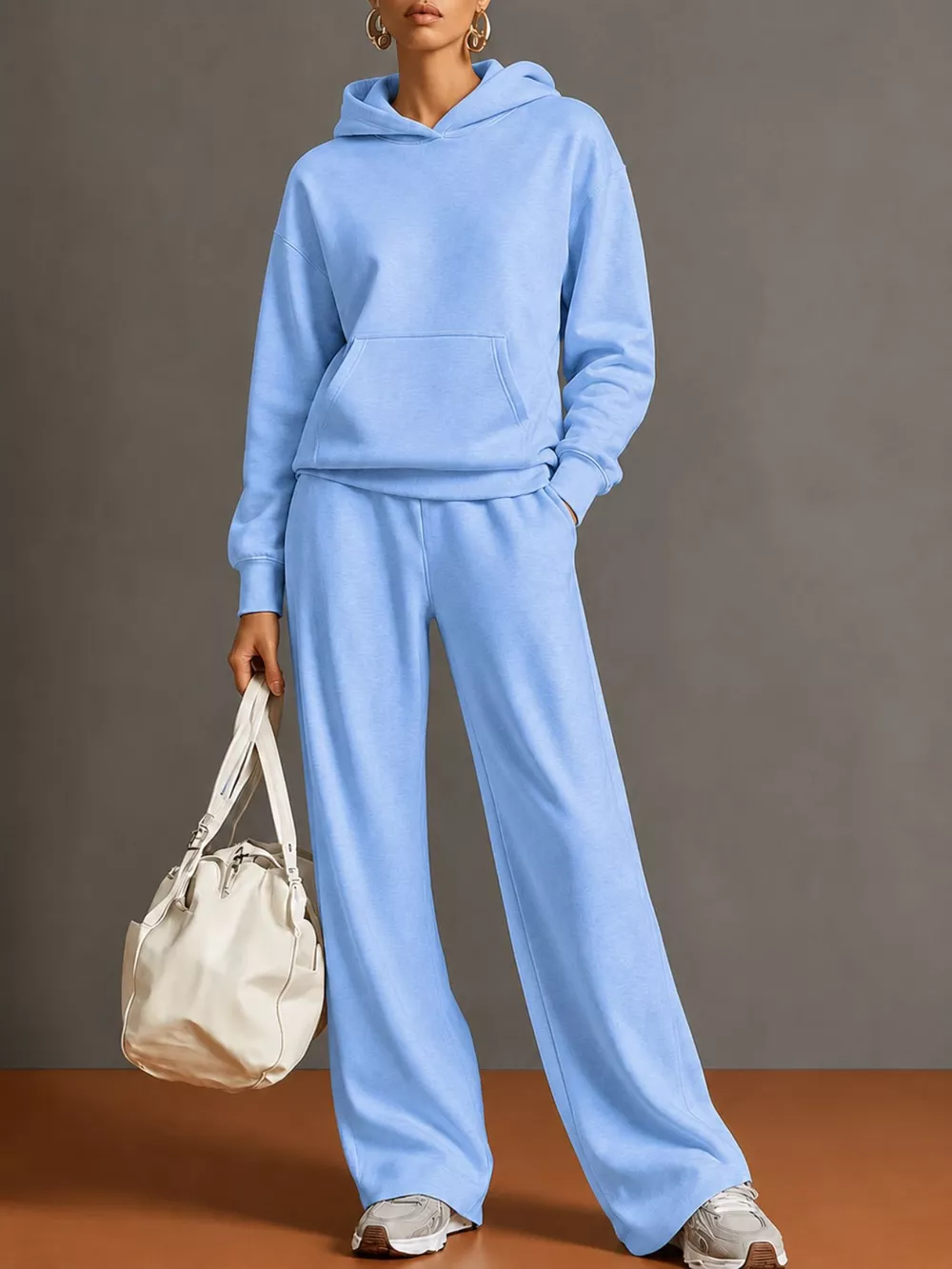 Kangaroo Pocket Hoodie and Pants Set, image 23