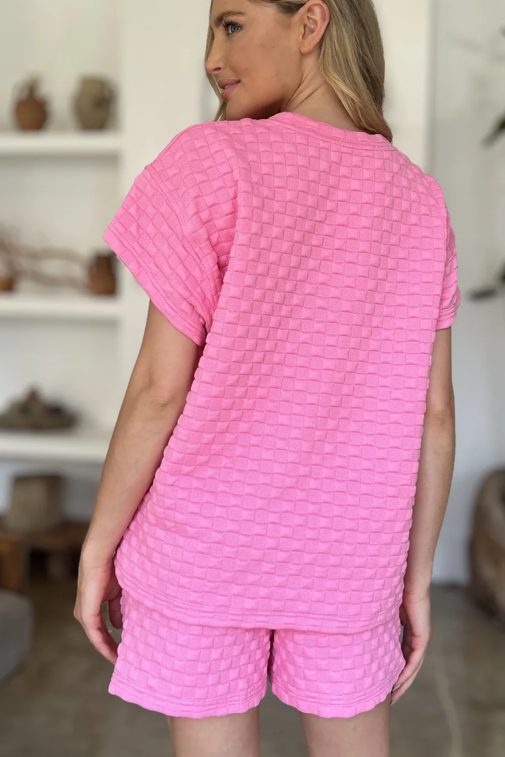 Full Size Texture T-Shirt and Shorts Set, image 24