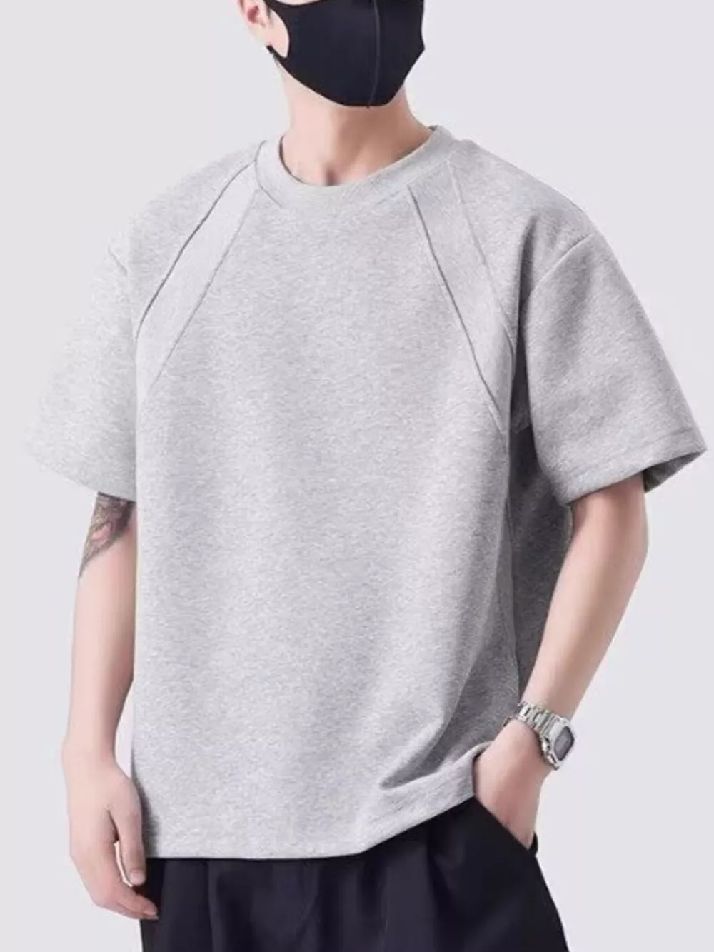 Men's Plus Size Round Neck Short Sleeve T-Shirt, image 3