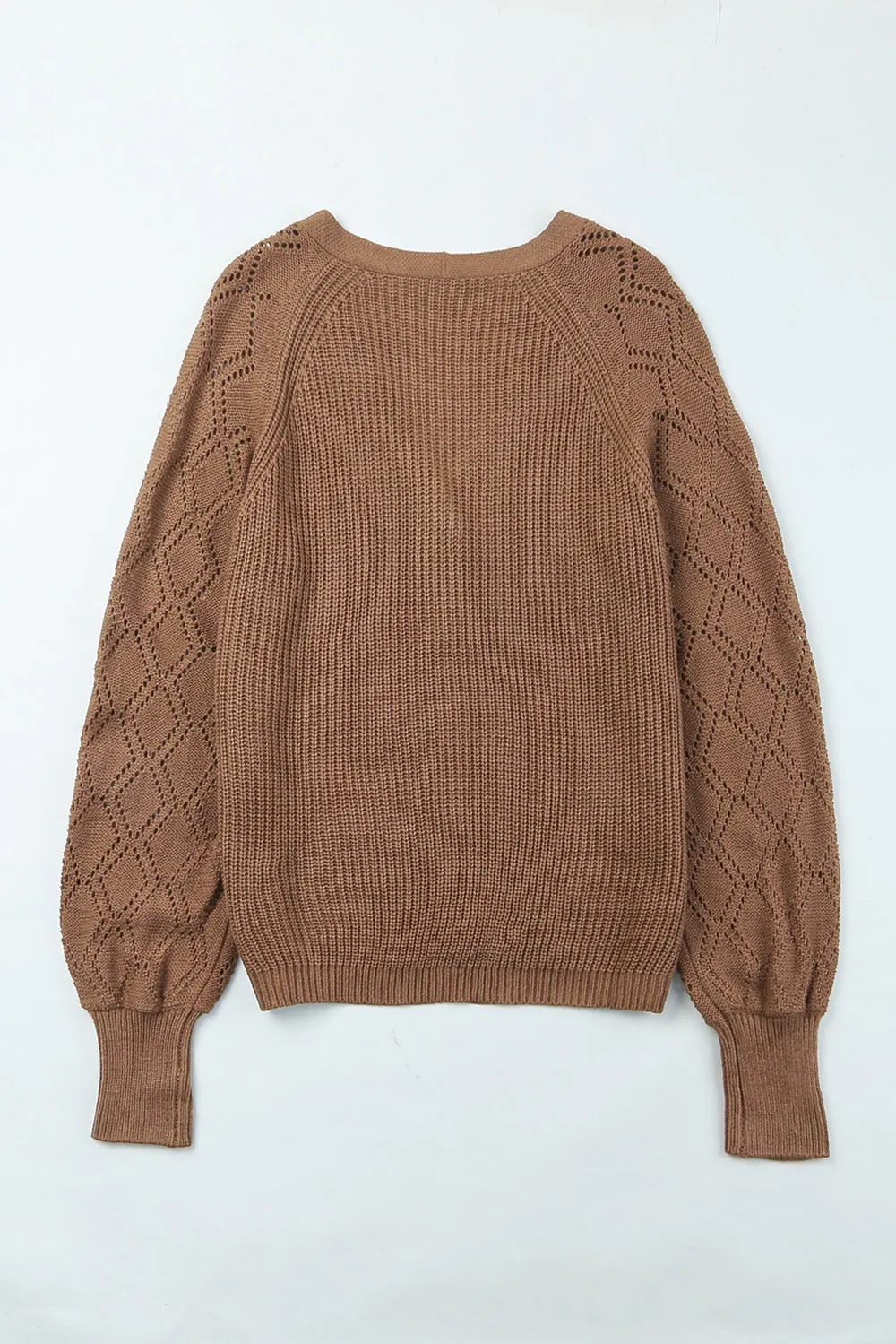 Openwork V-Neck Button Up Cardigan, image 21