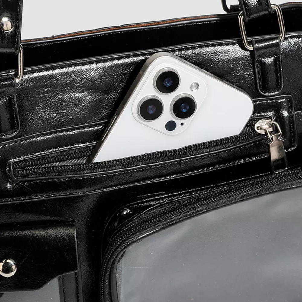 Multi-Pocket Clear Window Shoulder Bag, image 7