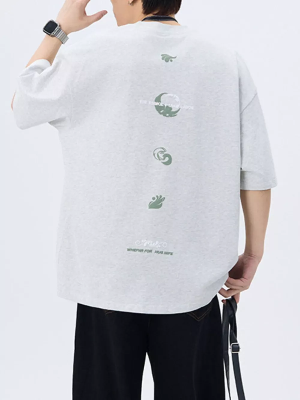 Men's Plus Size Round Neck Short Sleeve T-Shirt, image 6