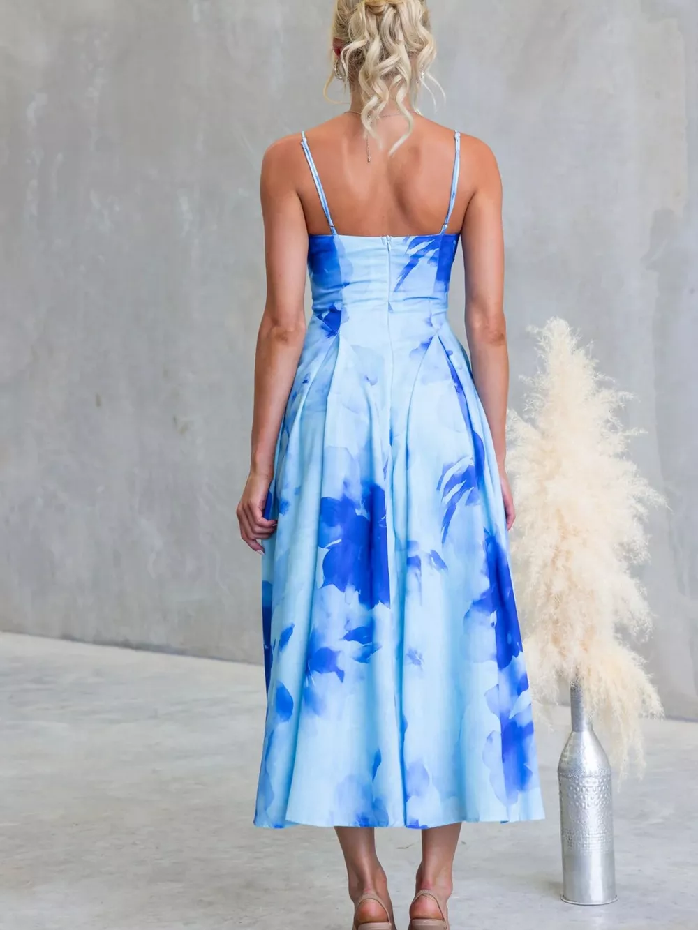 Floral Print Spaghetti Strap Midi Dress, image 16