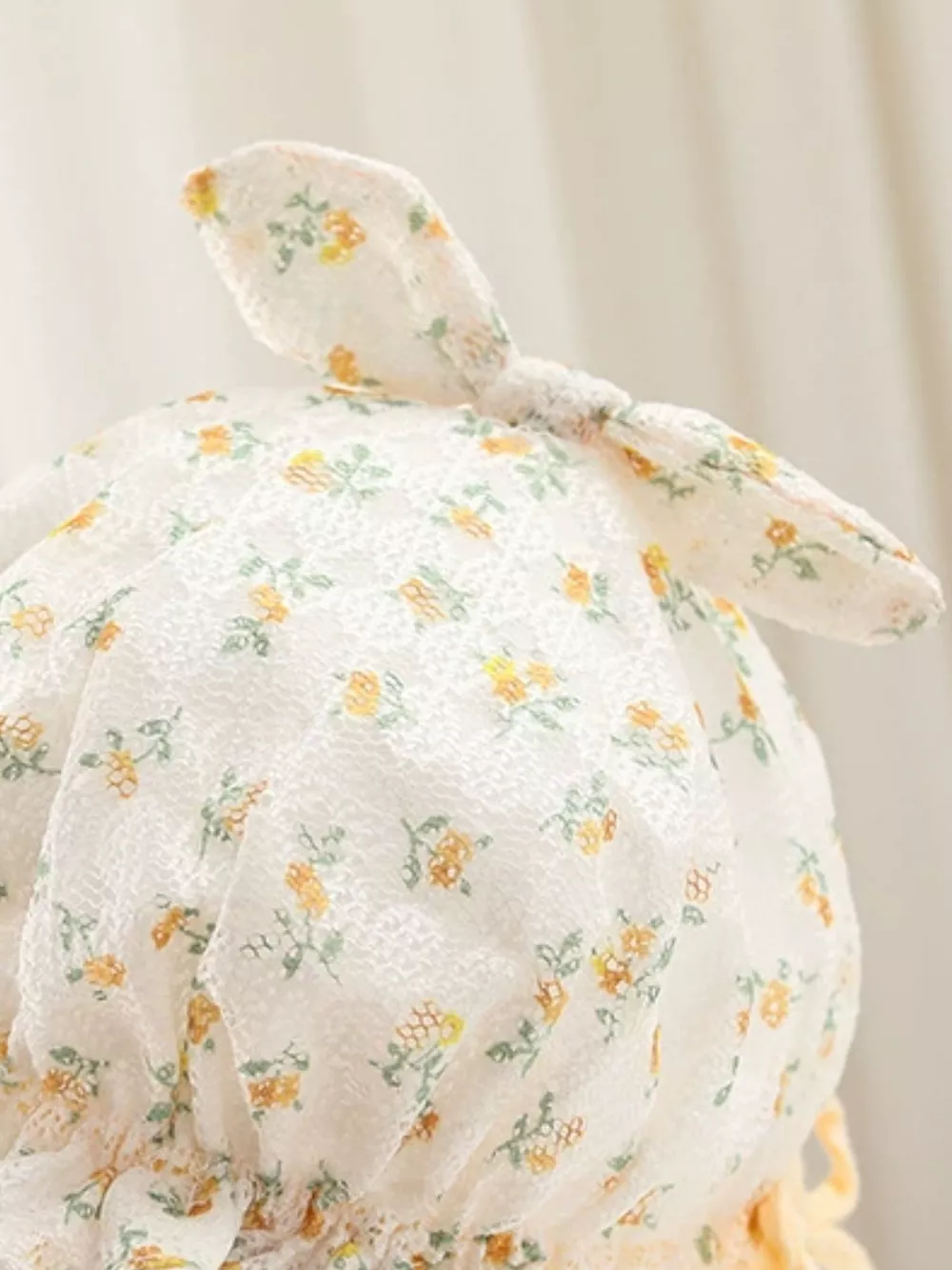 Children's Floral Print Bunny Ear Hat, image 3