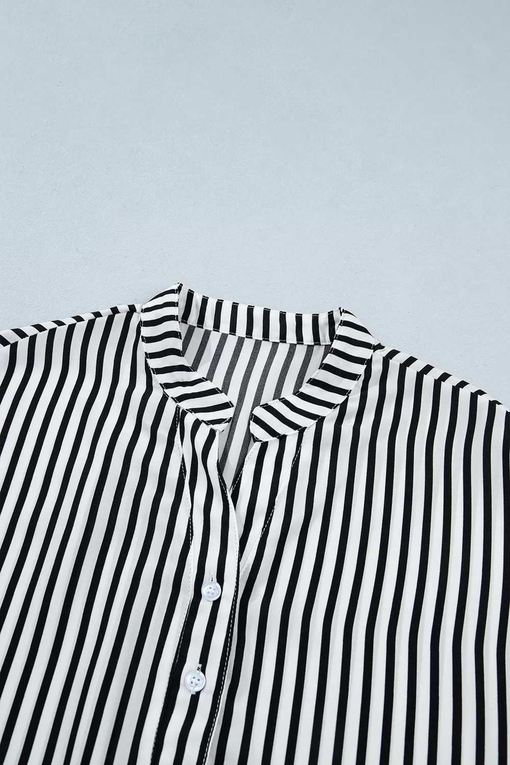 Striped Half Sleeve Button-Up Shirt, image 6