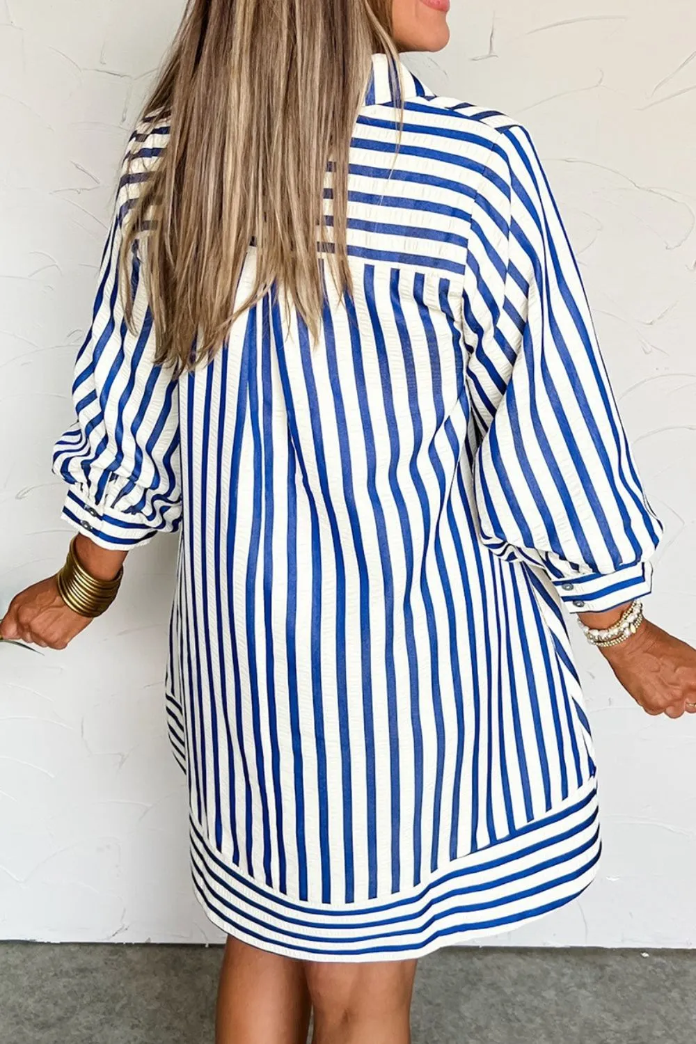 Striped Button Front Dress, image 4