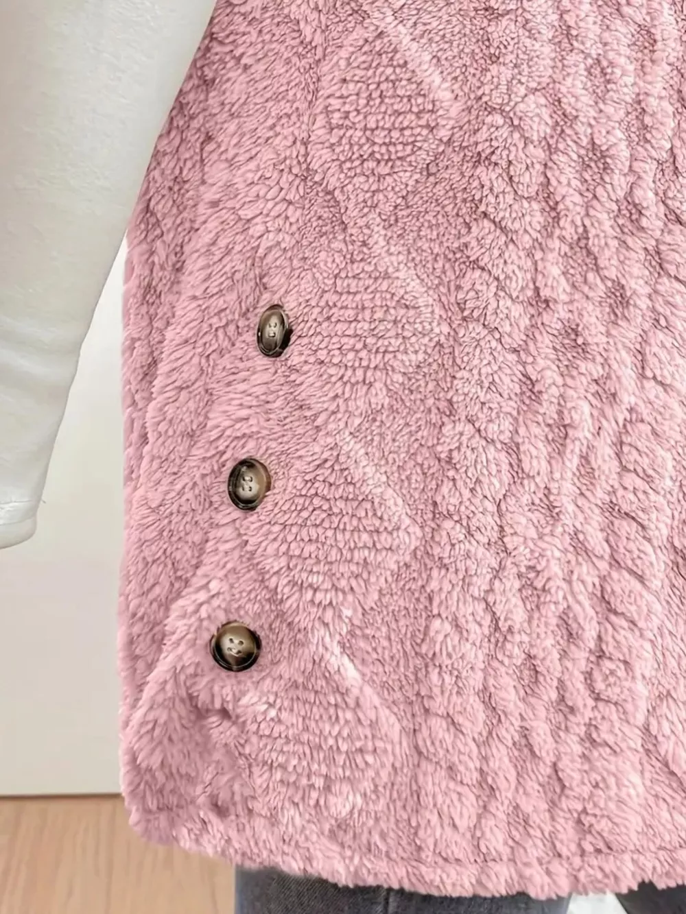Hooded Button-Up Sherpa Vest Coat, image 18