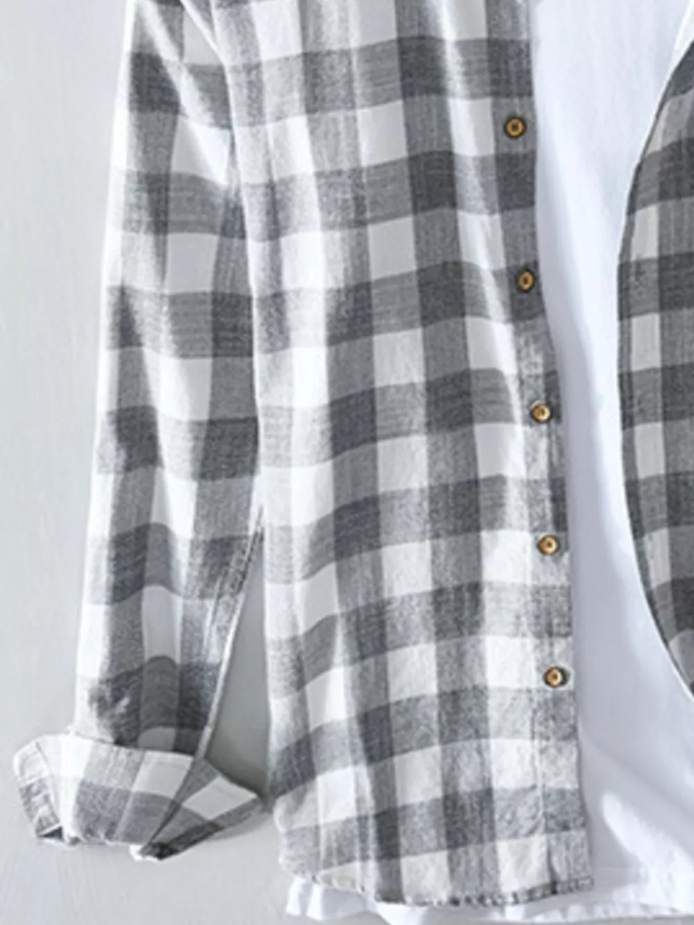 Men's Plus Size Plaid Button-Down Long Sleeve Shirt, image 2