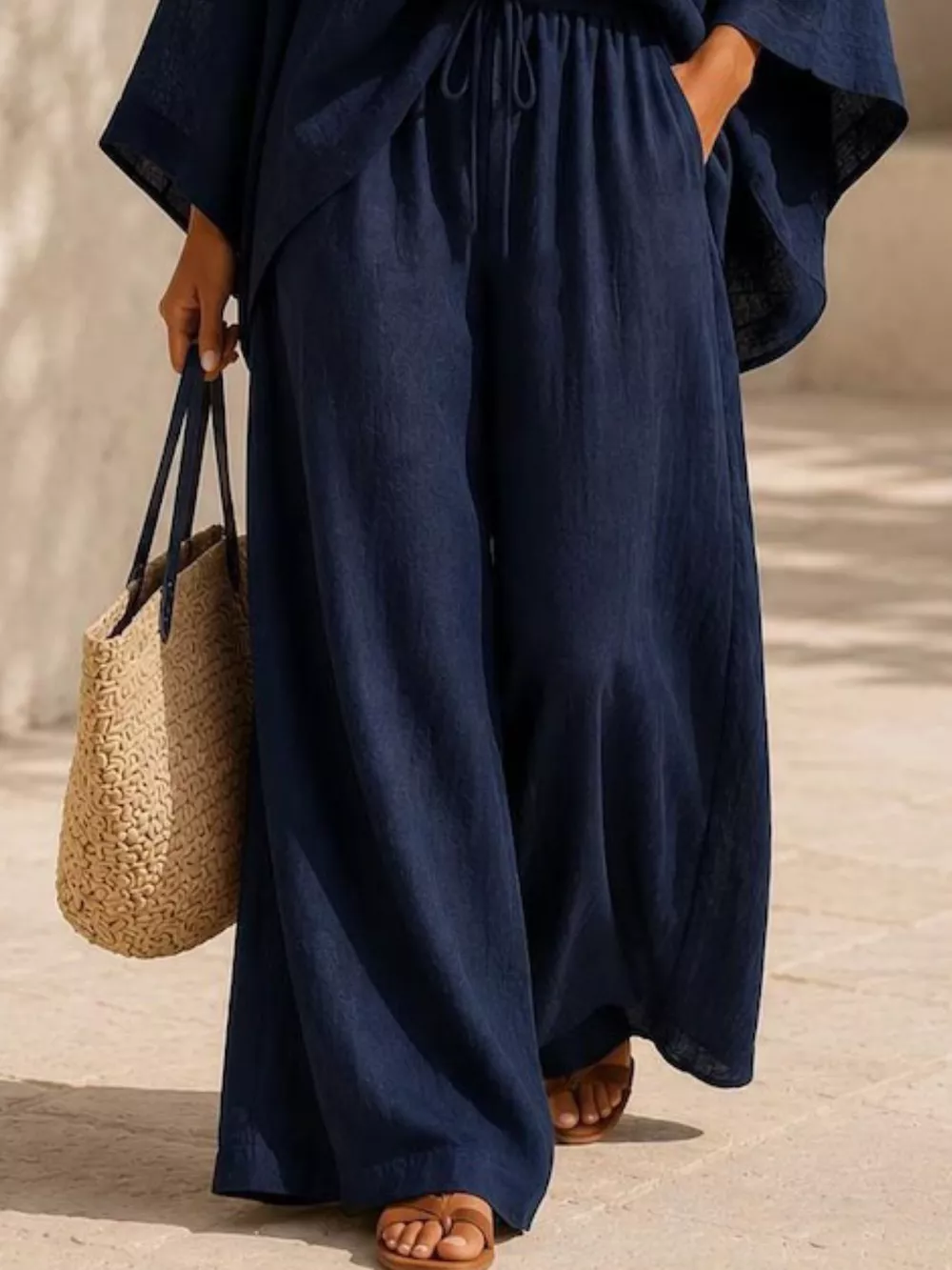 Full Size Loose Fit Top and Wide-Leg Pants Set Plus Size, image 16