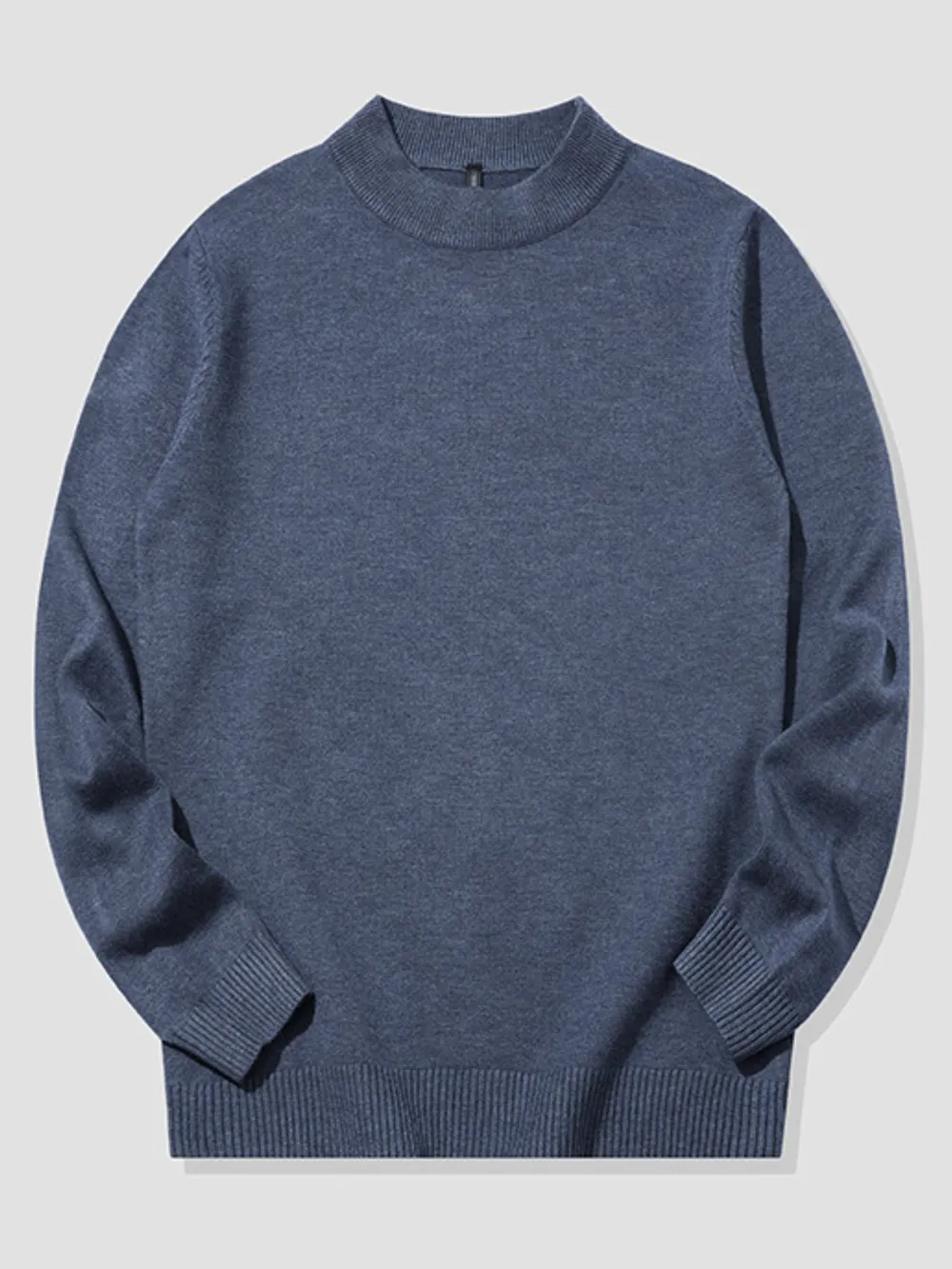Men's Plus Size Ribbed Hem Long Sleeve Sweater, image 14