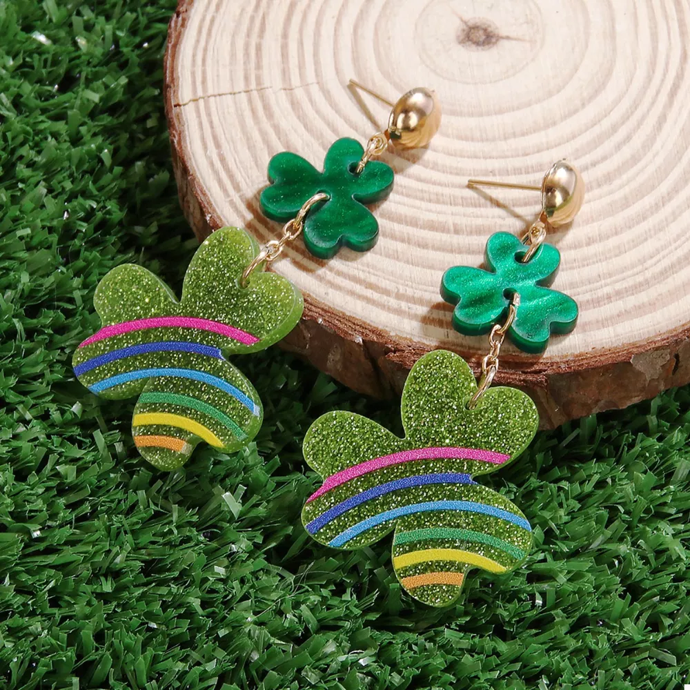 Lucky Clover Dangle Earrings, image 9